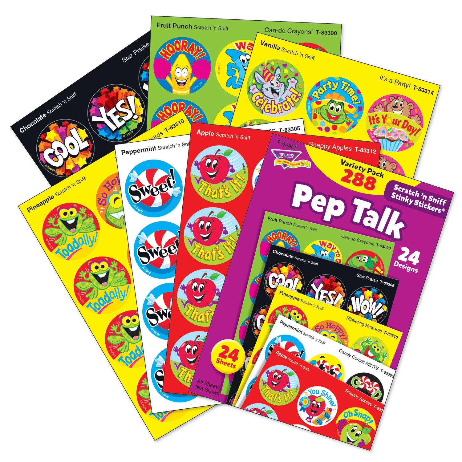 Pep Talk Stinky Stickers® Variety Pack, 288 Count Per Pack, 2 Packs