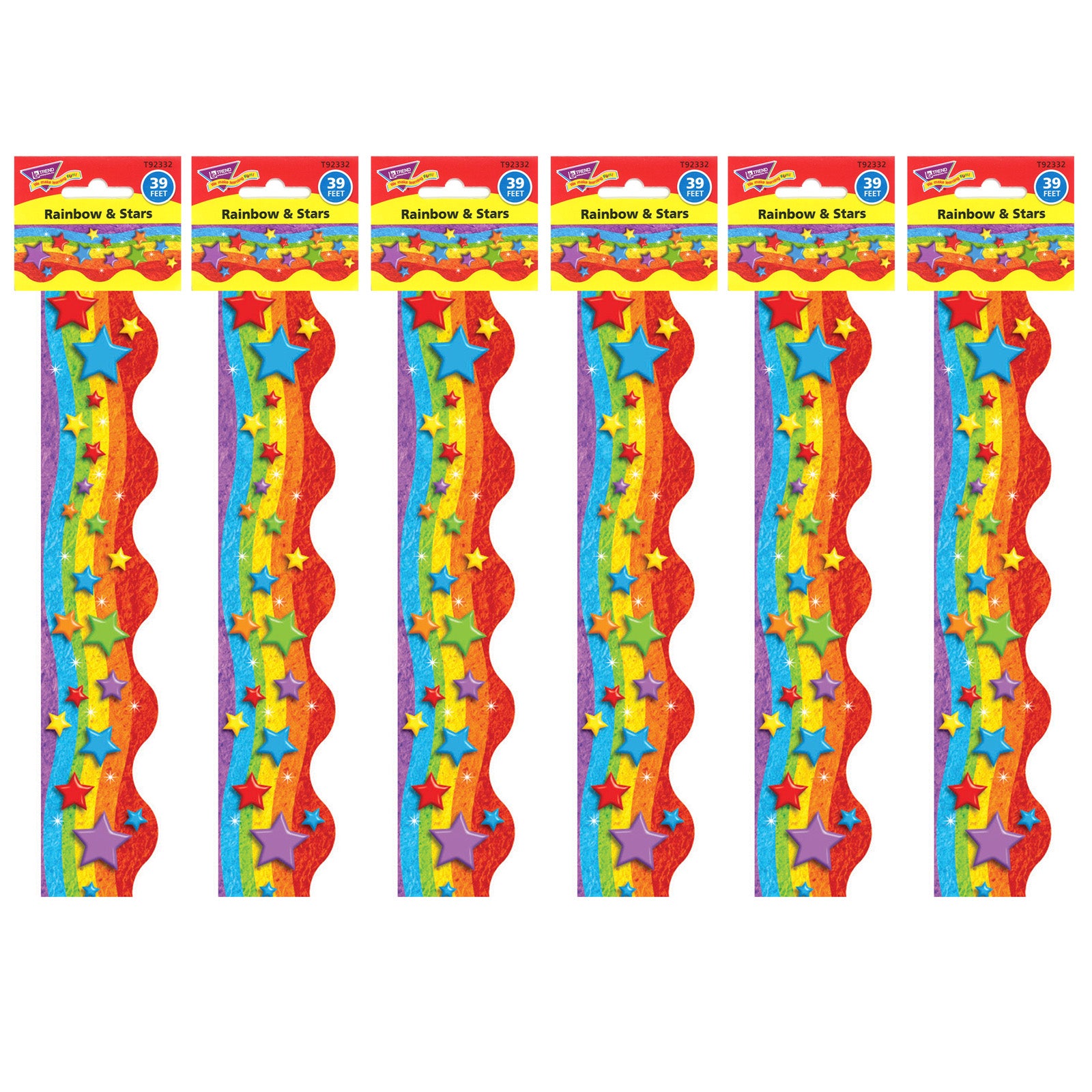 Rainbow & Stars Terrific Trimmers®, 39 Feet Per Pack, 6 Packs