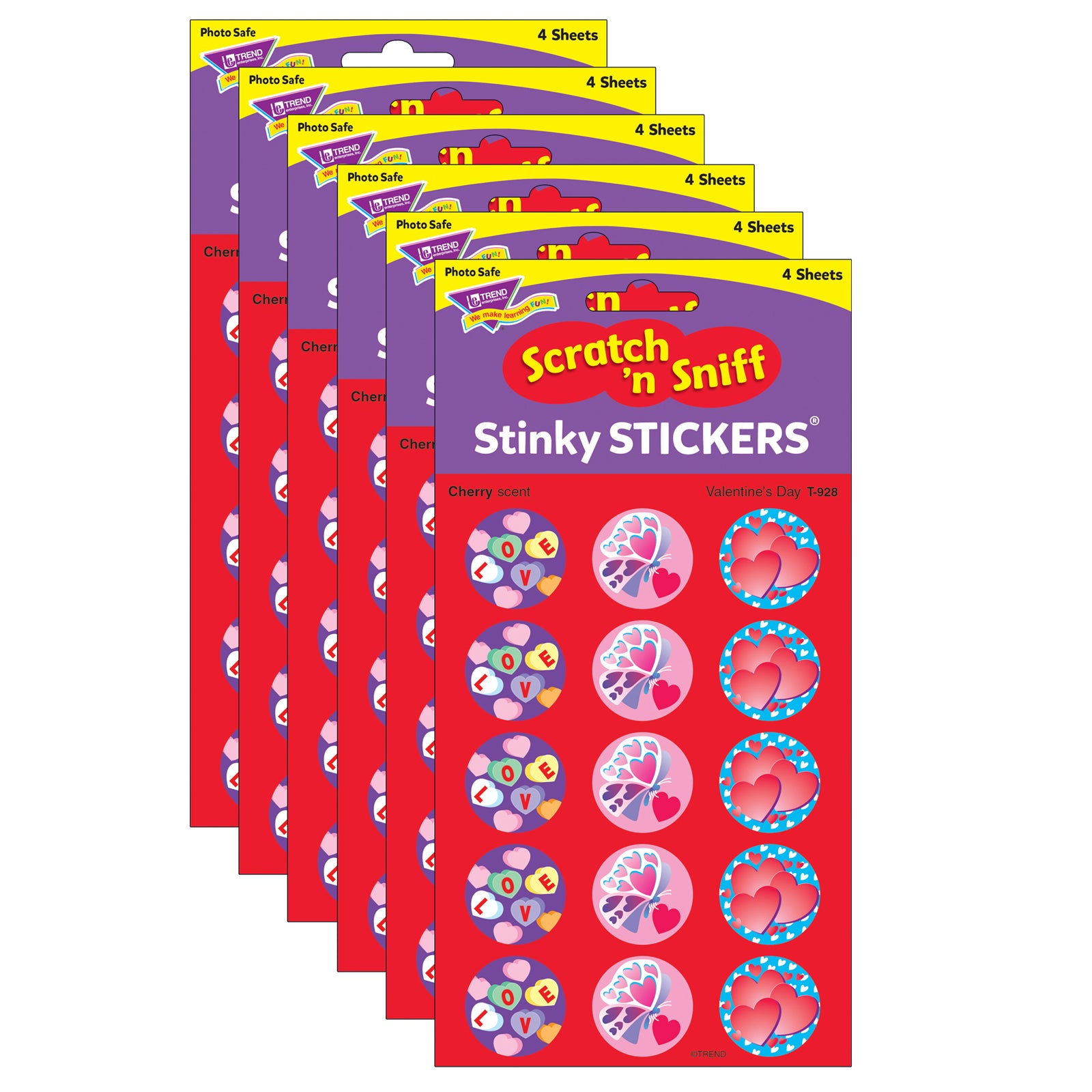 Valentine's Day/Cherry Stinky Stickers®, 60 Per Pack, 6 Packs