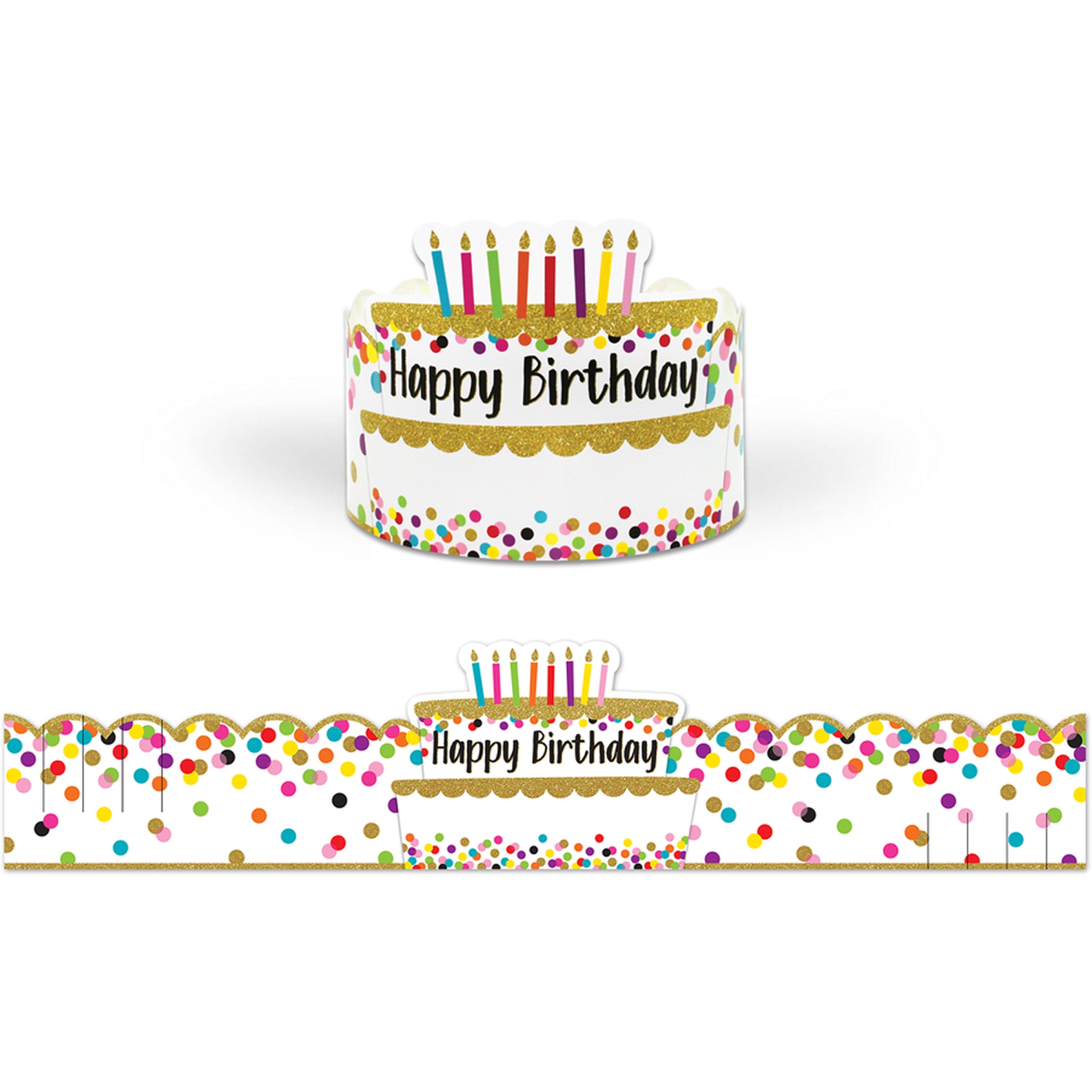 Confetti Happy Birthday Crowns, 30 Per Pack, 2 Packs