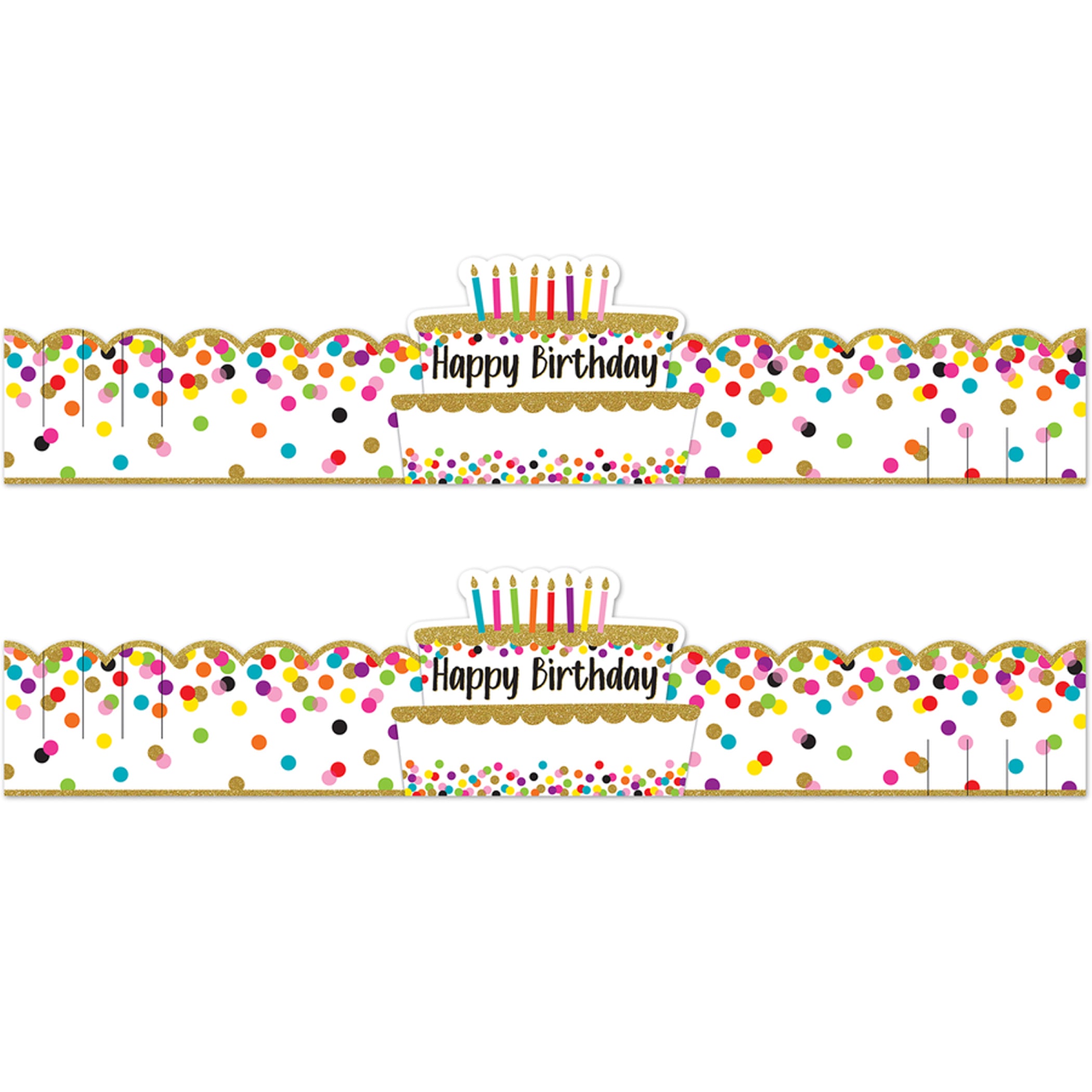 Confetti Happy Birthday Crowns, 30 Per Pack, 2 Packs