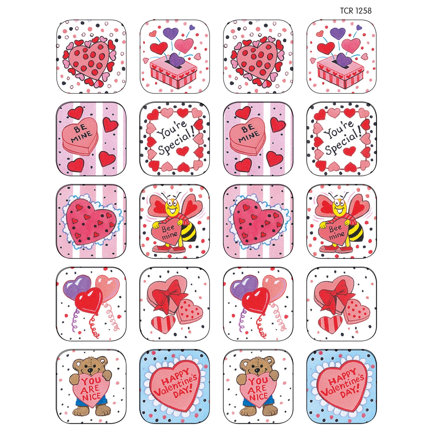 Valentines Day Stickers, 120 Per Pack, 12 Packs