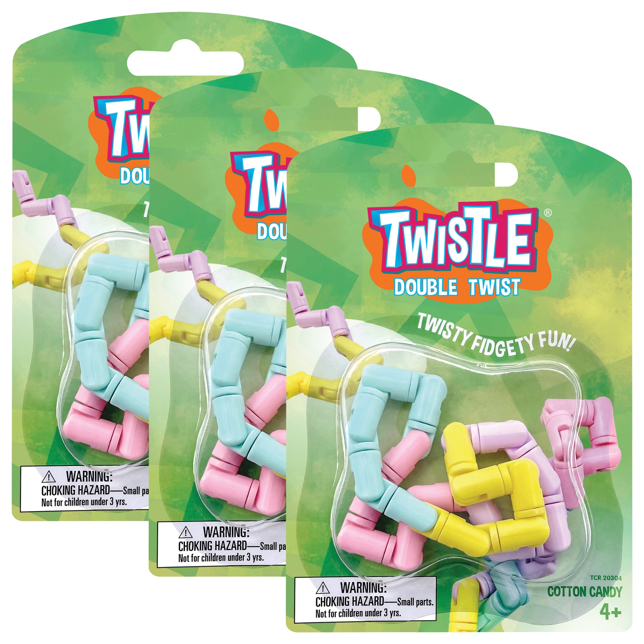 Twistle Double Twist, Cotton Candy, Pack of 3