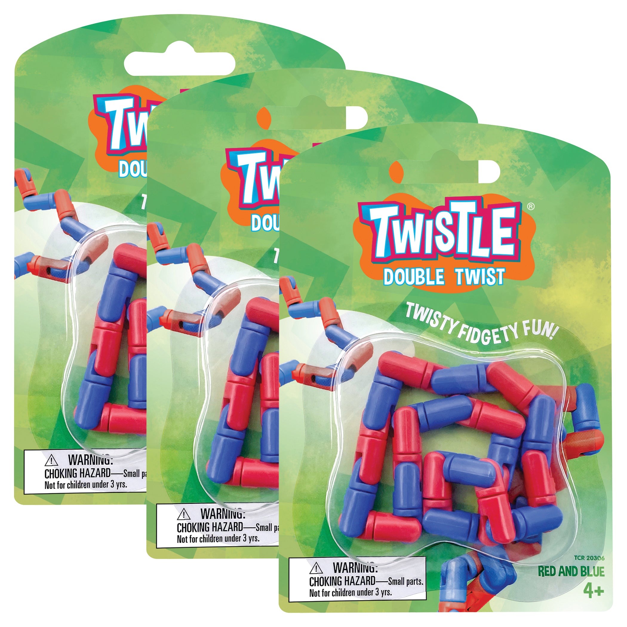 Twistle Double Twist, Red & Blue, Pack of 3