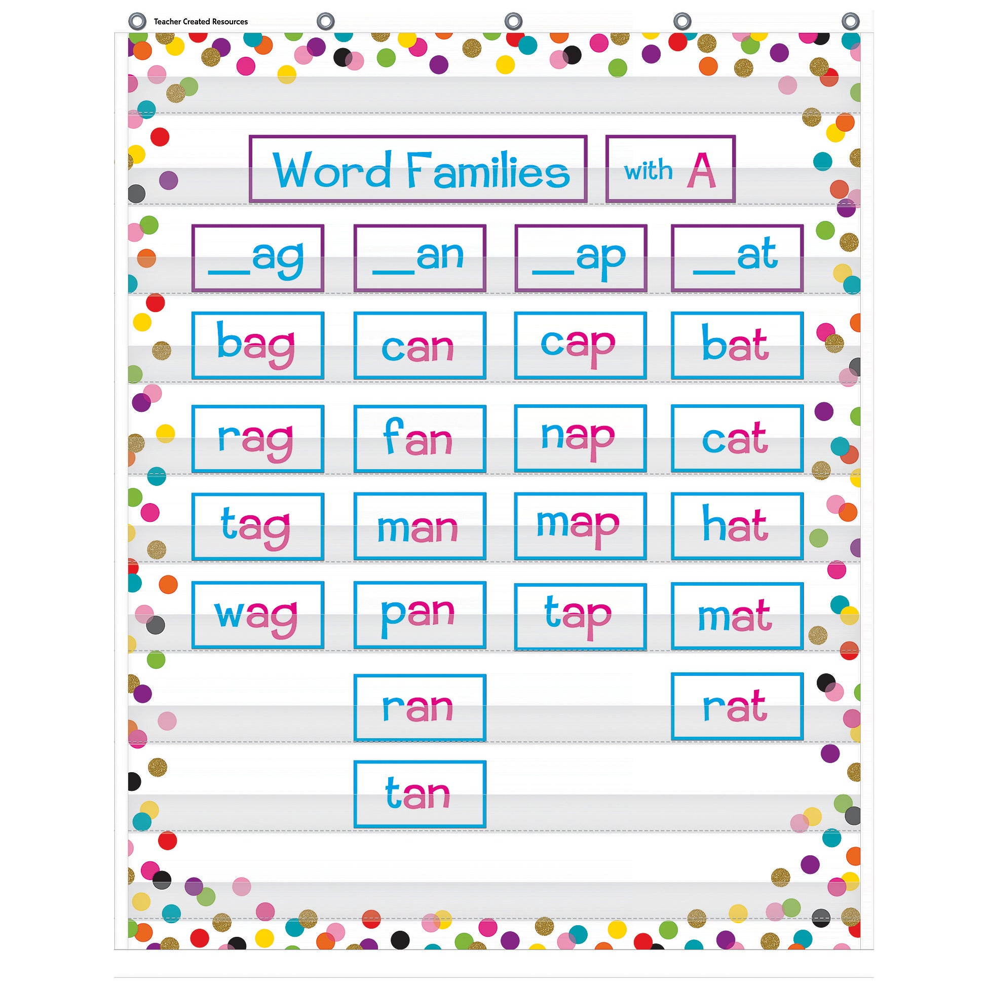 Confetti 10 Pocket Chart, 34" x 44"