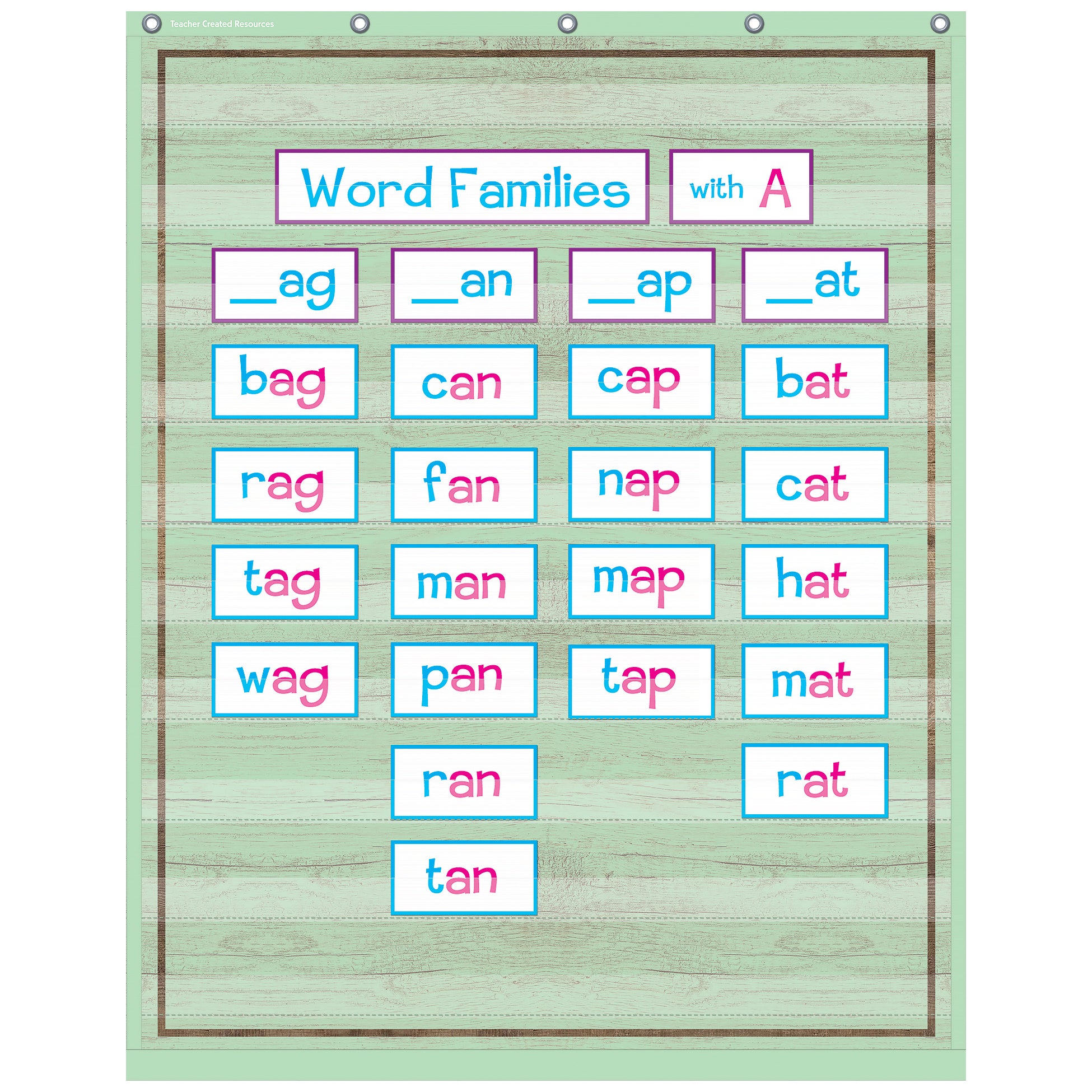 Mint Painted Wood Design 10 Pocket Chart, 34" x 44"