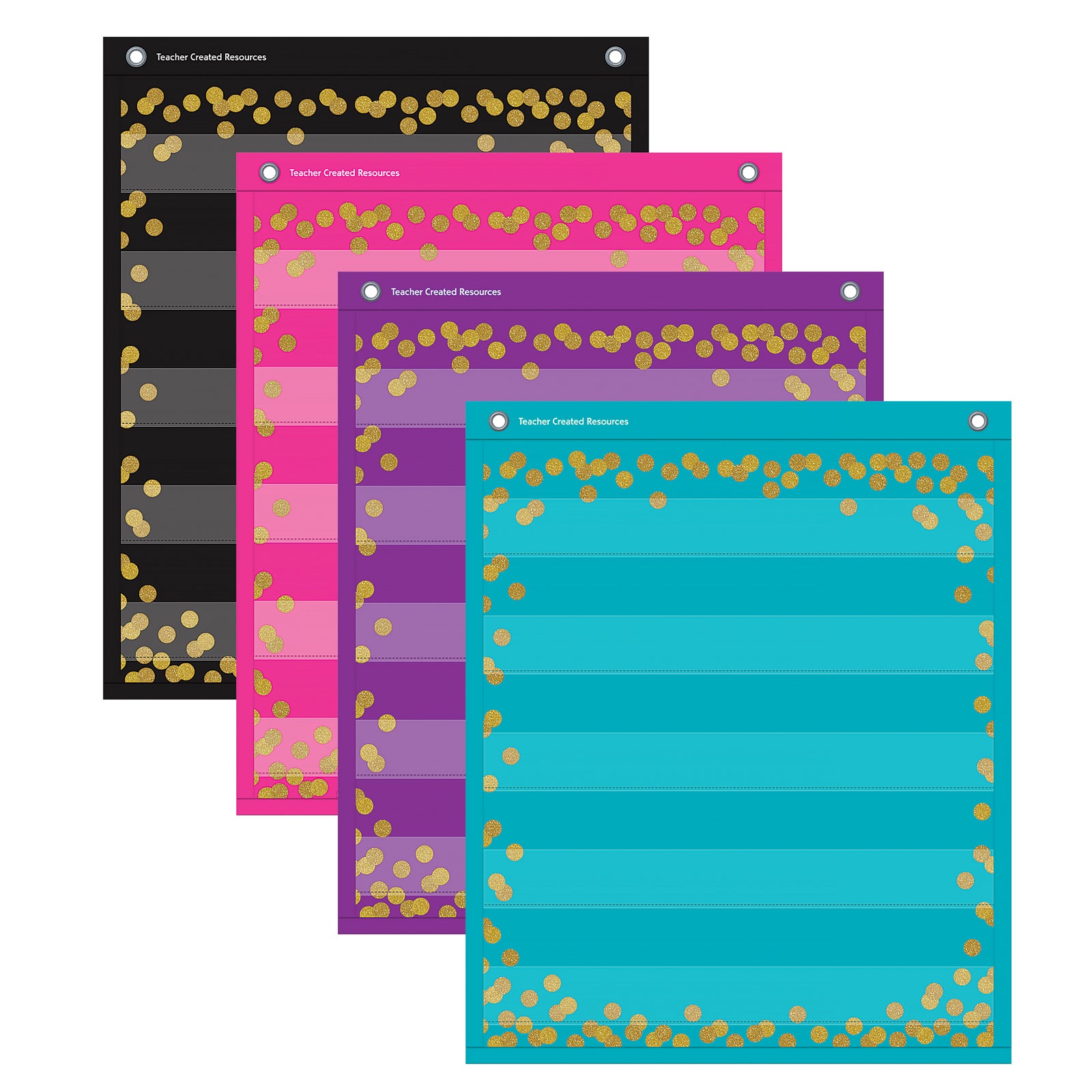 Confetti Colorful Magnetic Mini Pocket Charts, 14" x 17"