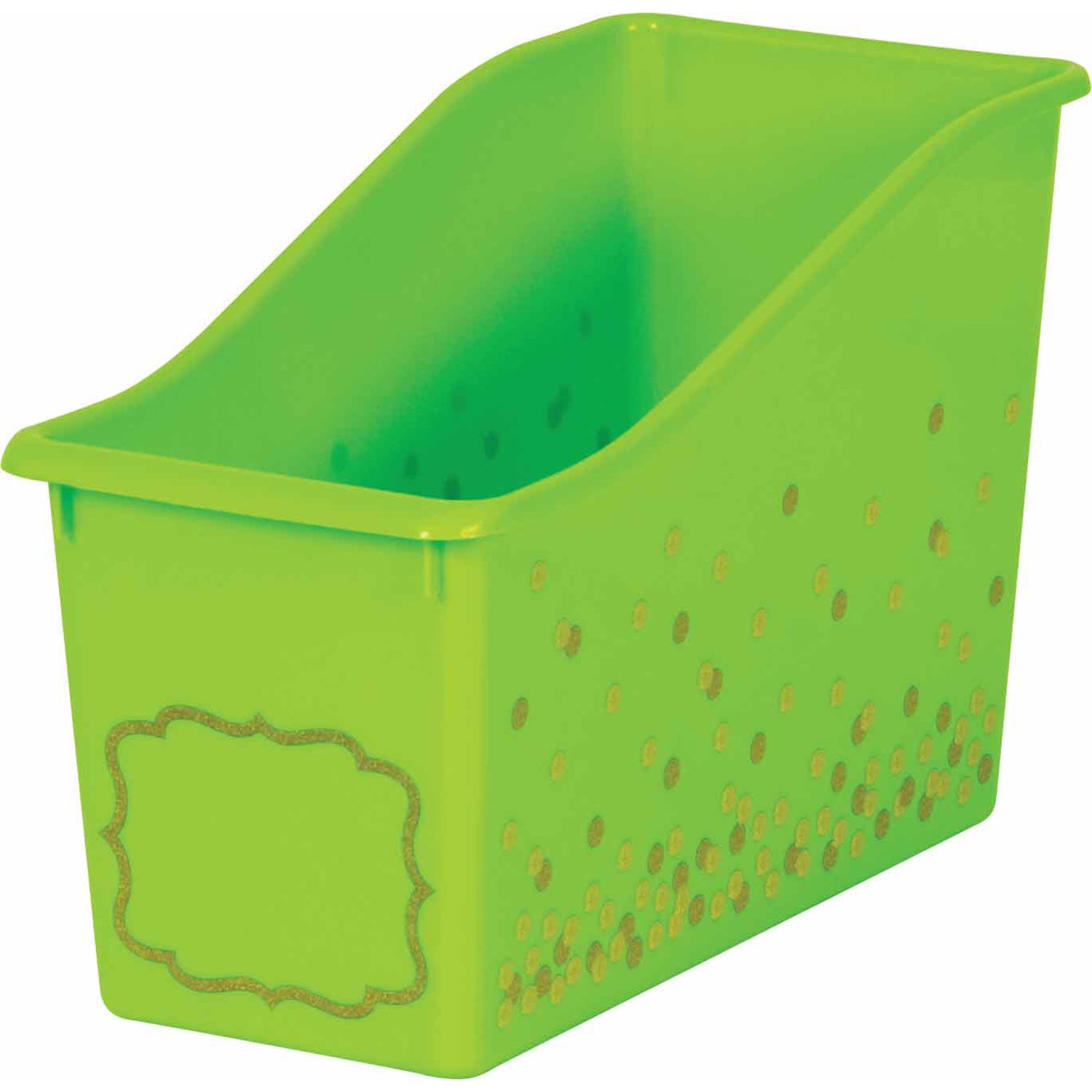 Lime Confetti Plastic Book Bin, Pack of 3