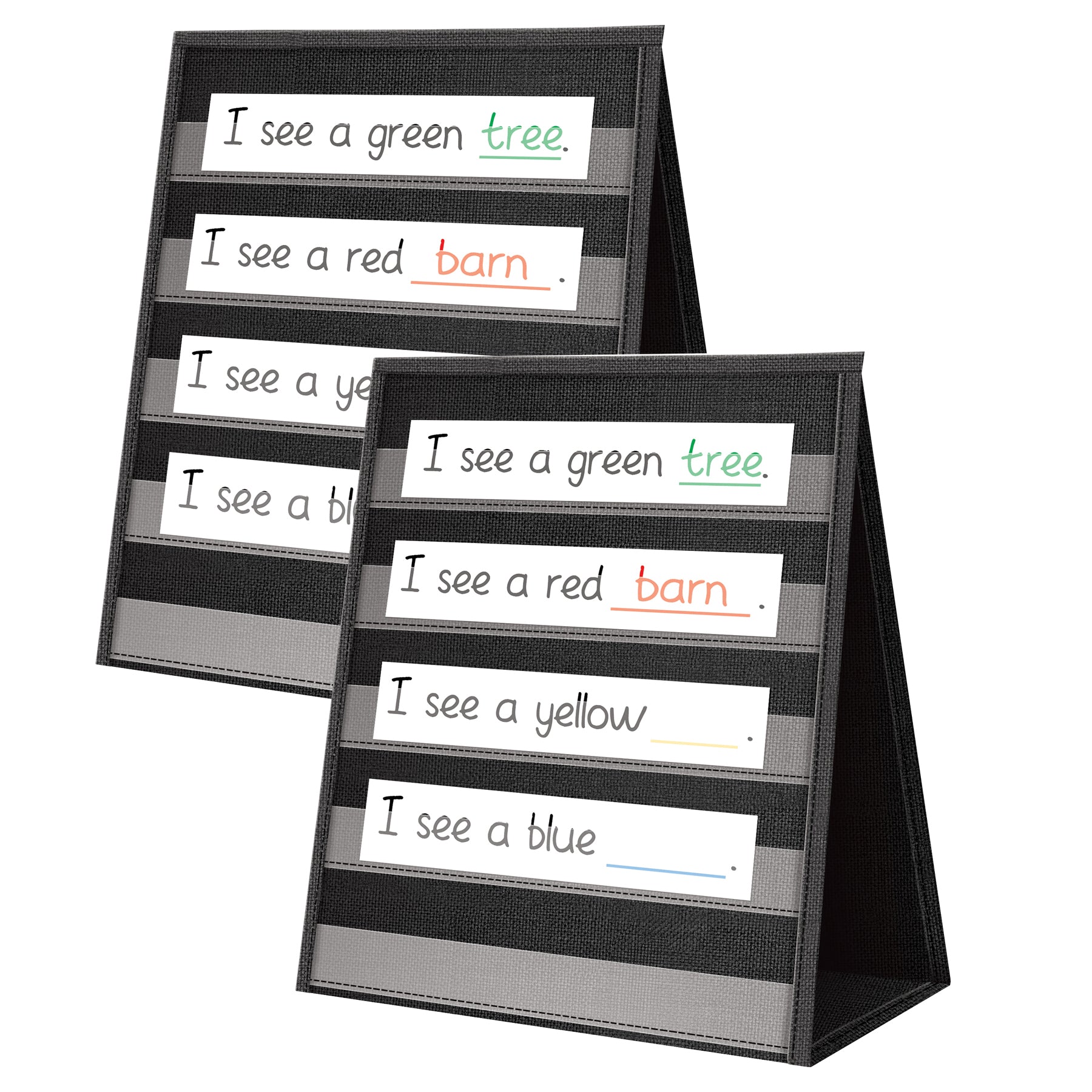 Black Desktop Pocket Chart, 15-1/2" x 12", Pack of 2