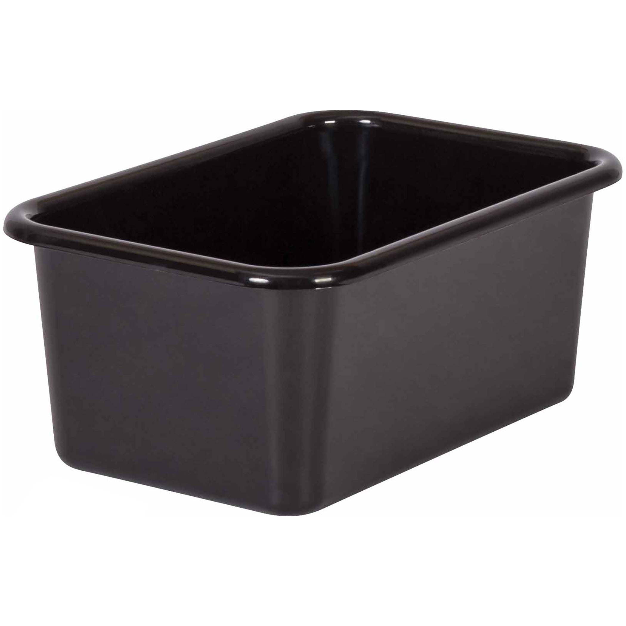 Black Small Plastic Storage Bin, Pack of 6