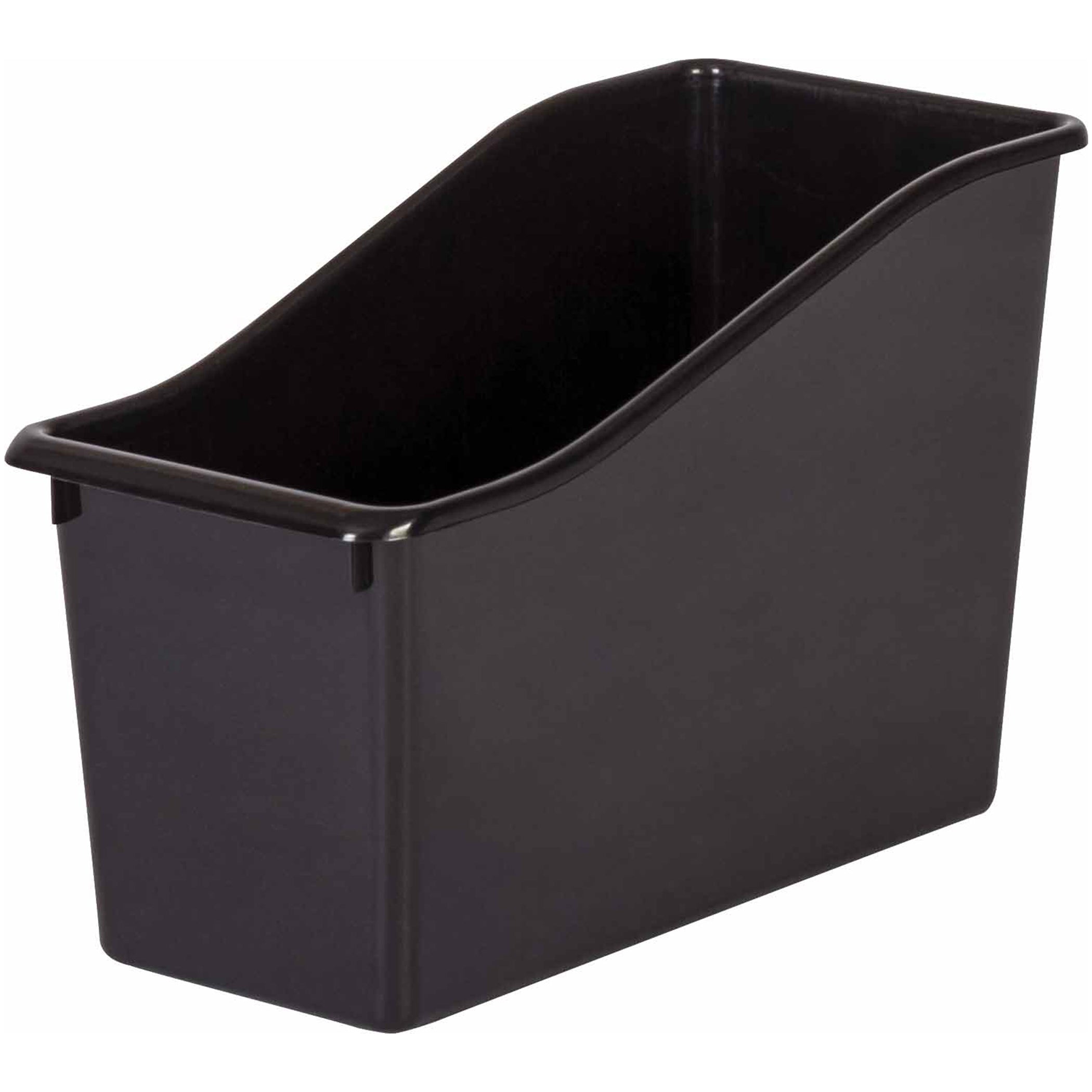 Black Plastic Book Bin, Pack of 6