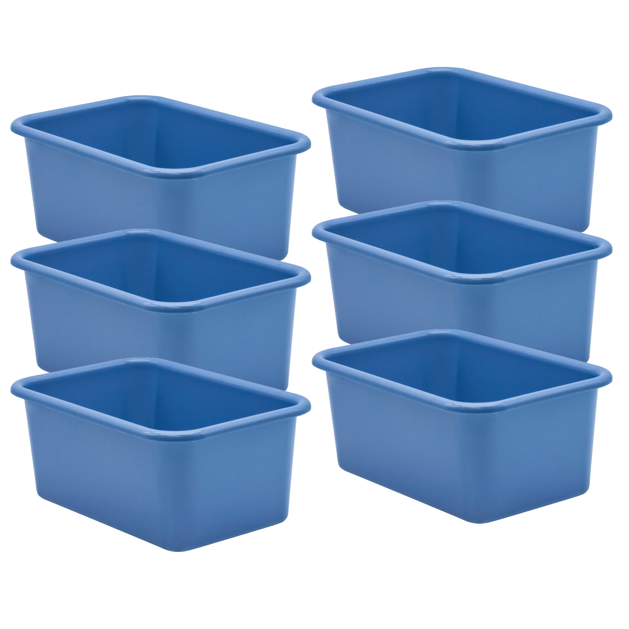 Slate Blue Small Plastic Storage Bin, Pack of 6