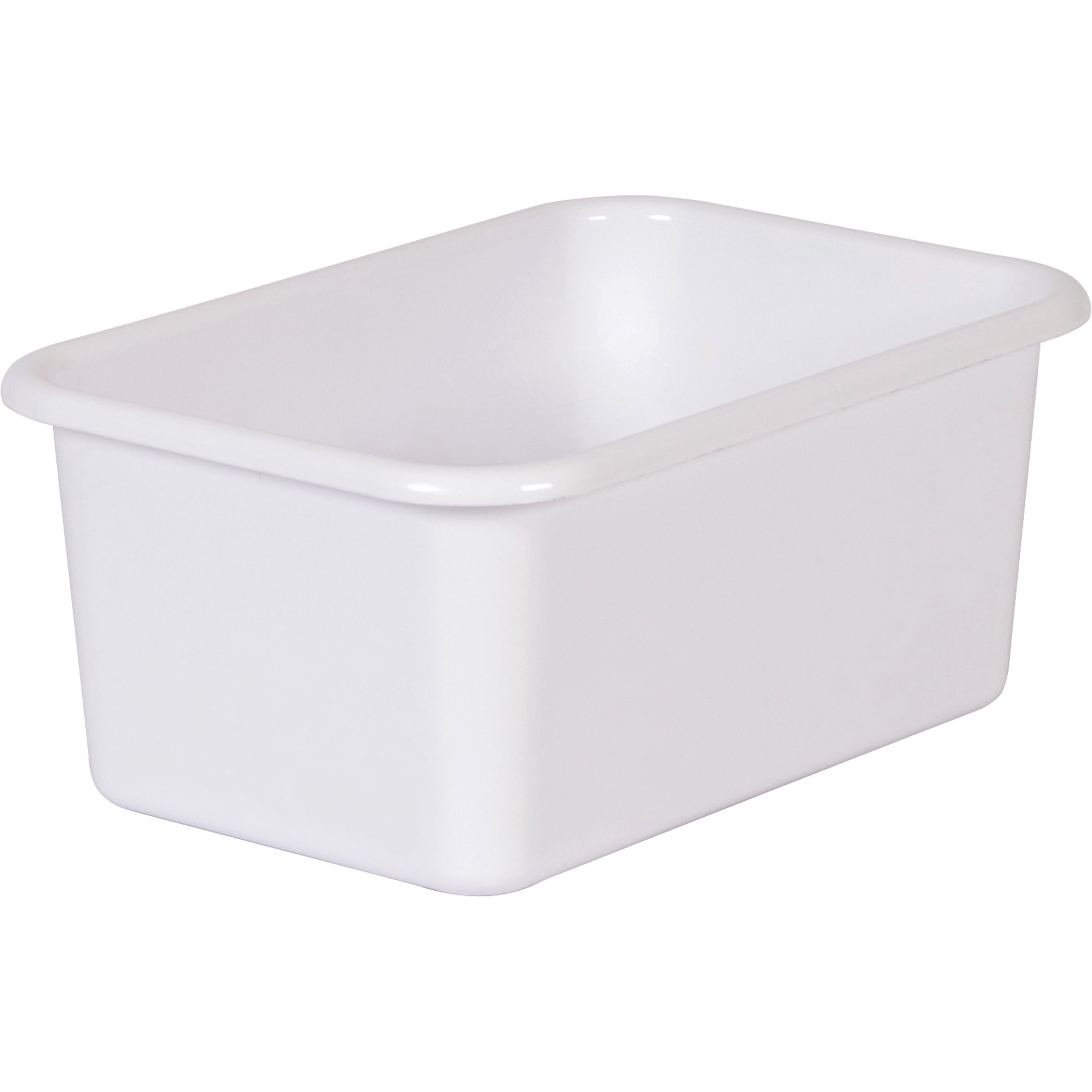 White Small Plastic Storage Bin, Pack of 6