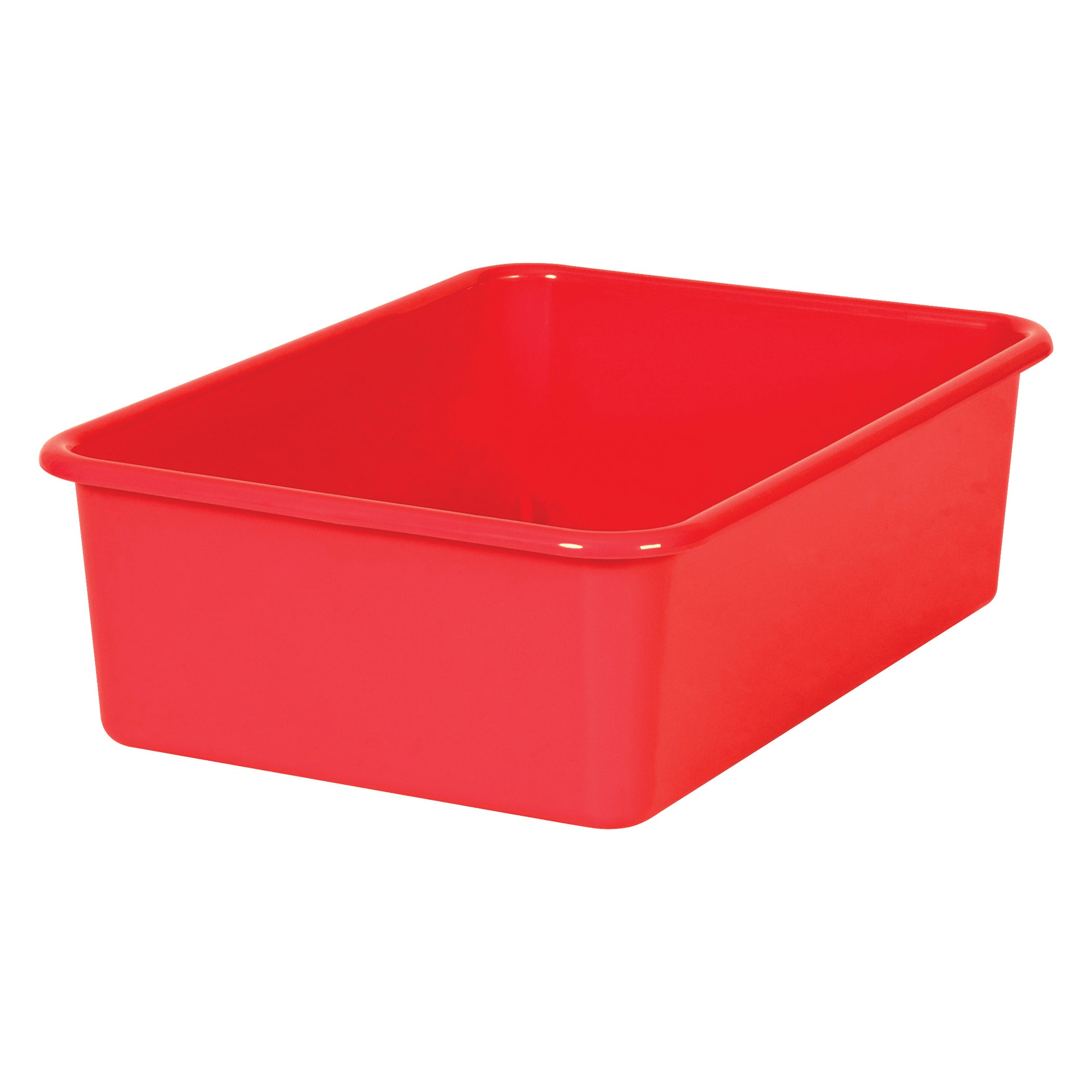 Red Large Plastic Storage Bin, Pack of 3