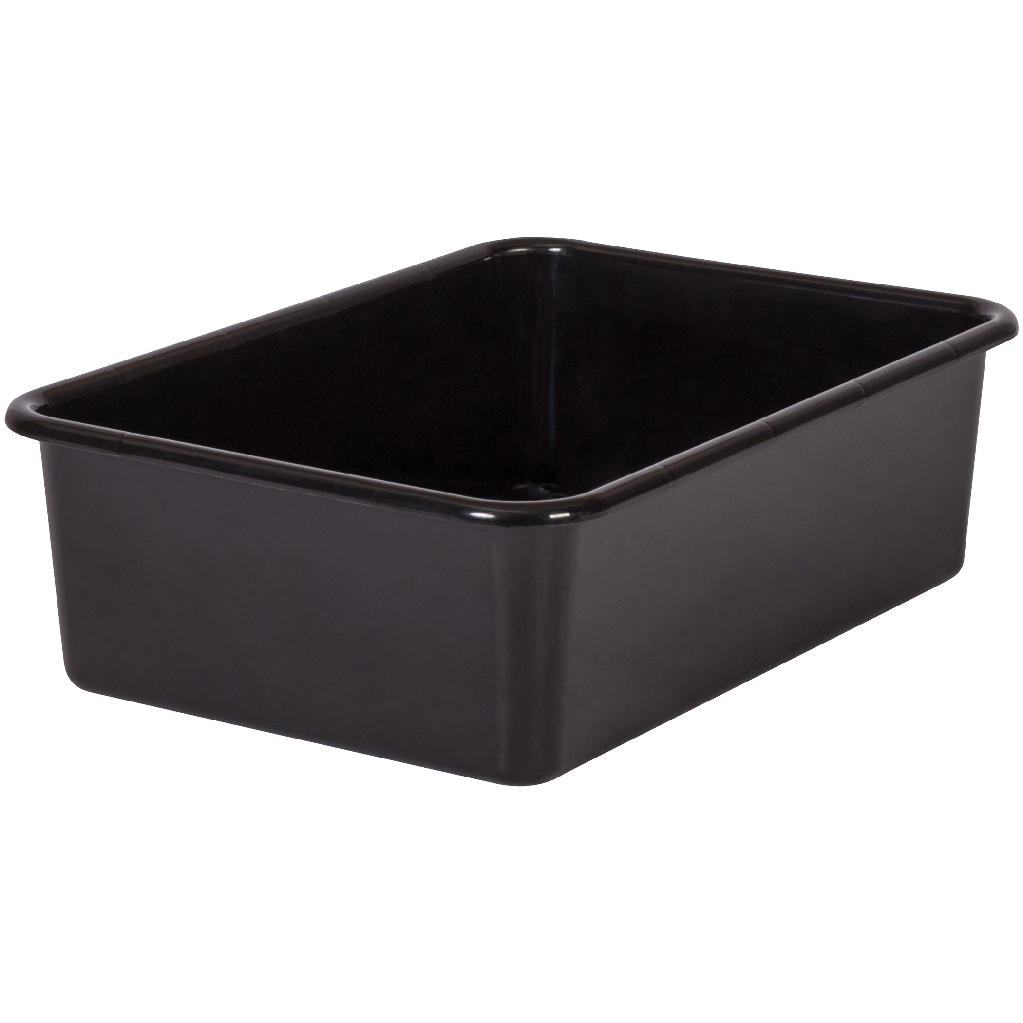 Black Large Plastic Storage Bin, Pack of 3