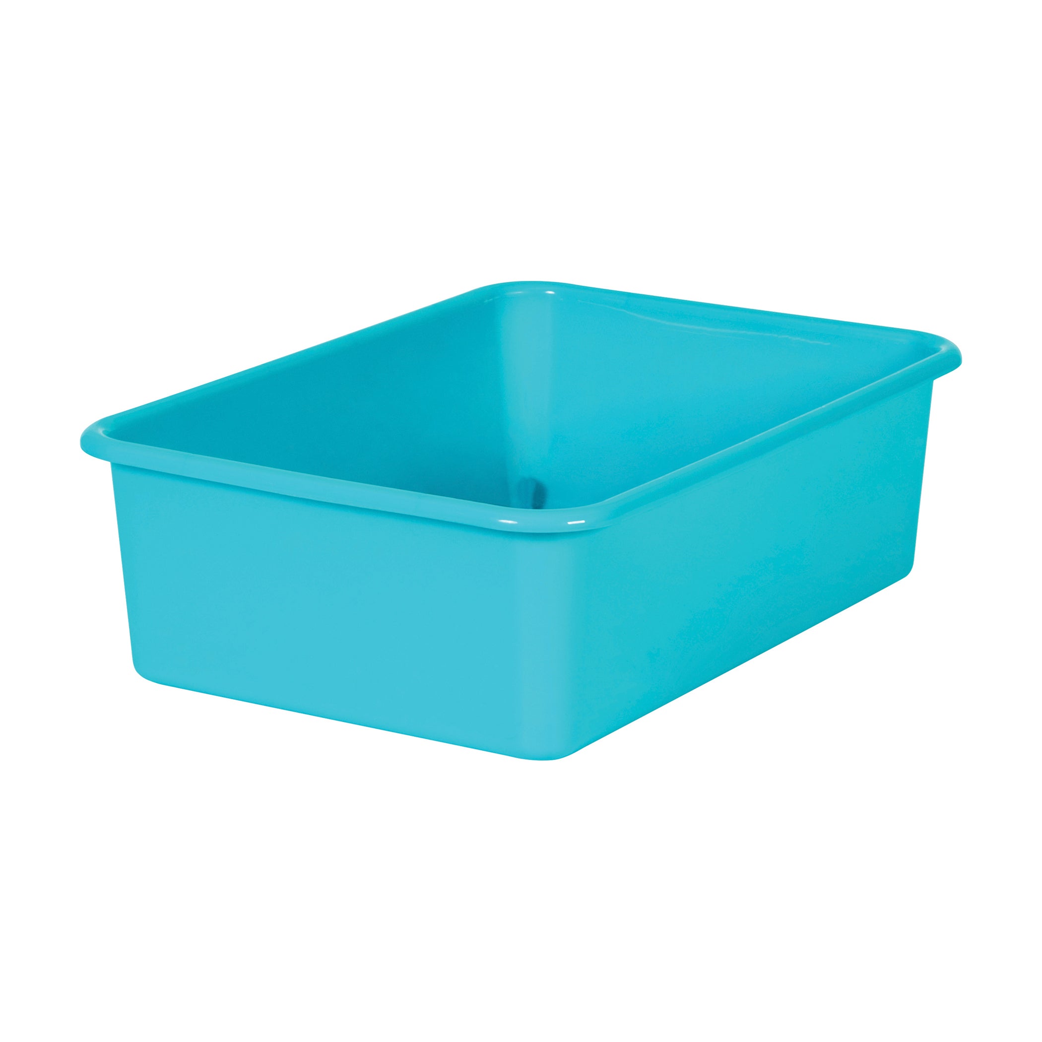 Teal Large Plastic Storage Bin, Pack of 3