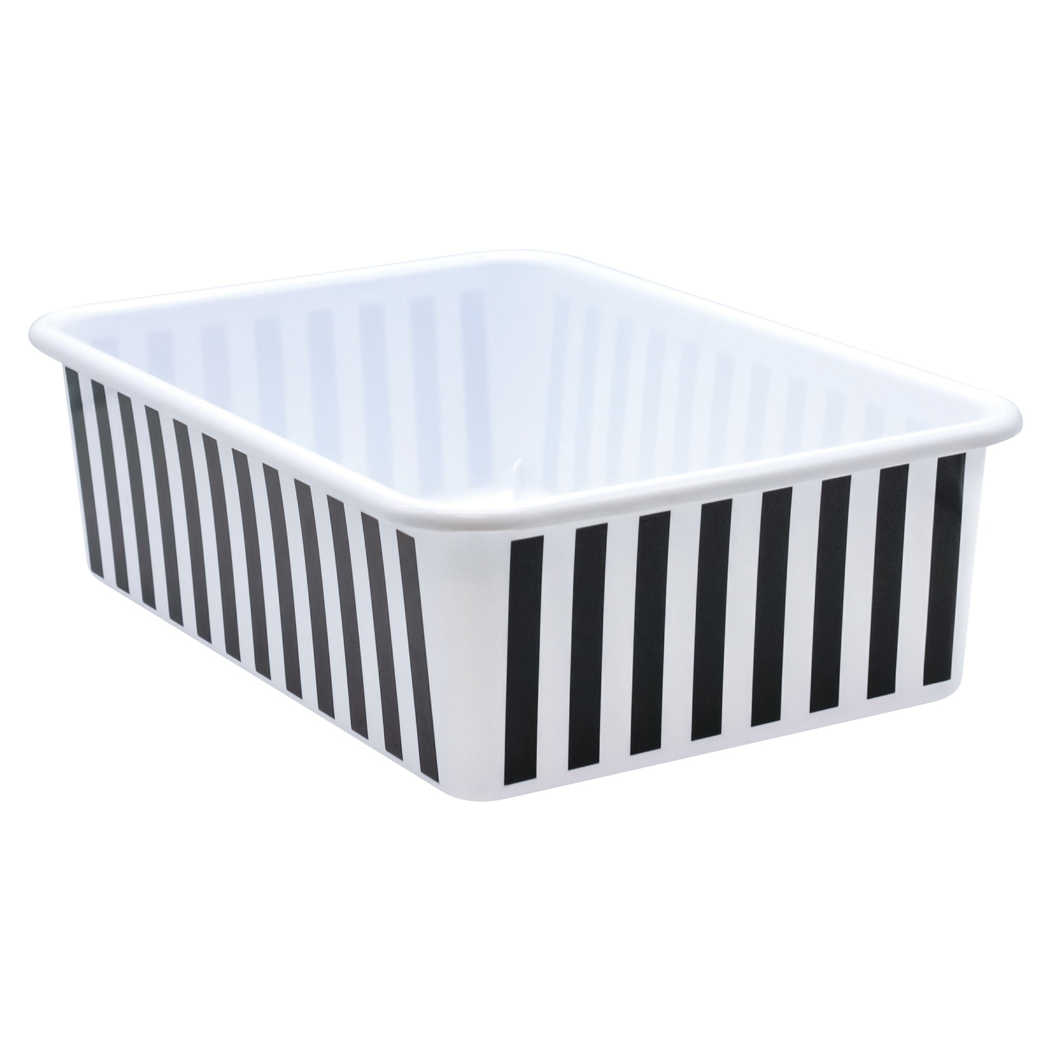 Black and White Stripes Large Plastic Storage Bin, Pack of 3