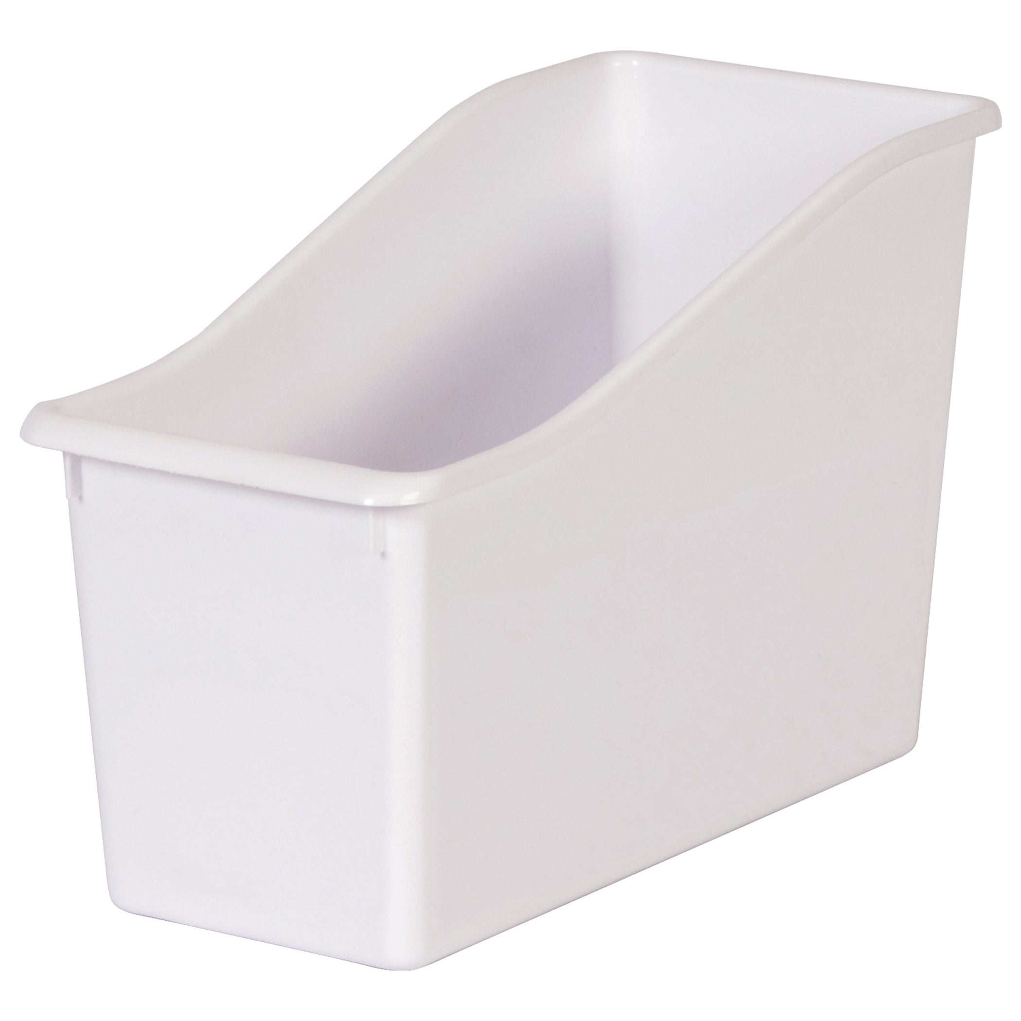 White Plastic Book Bin, Pack of 6