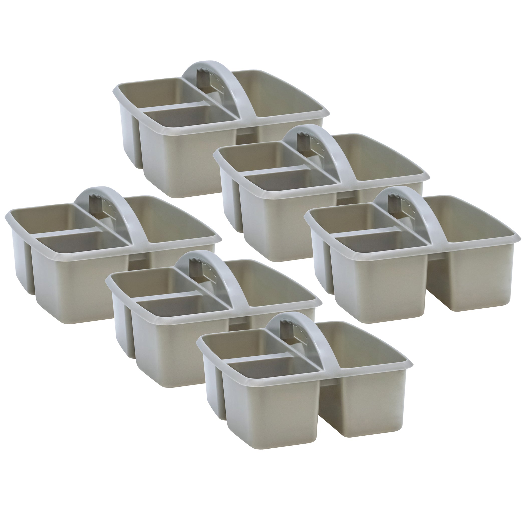 Gray Plastic Storage Caddy, Pack of 6