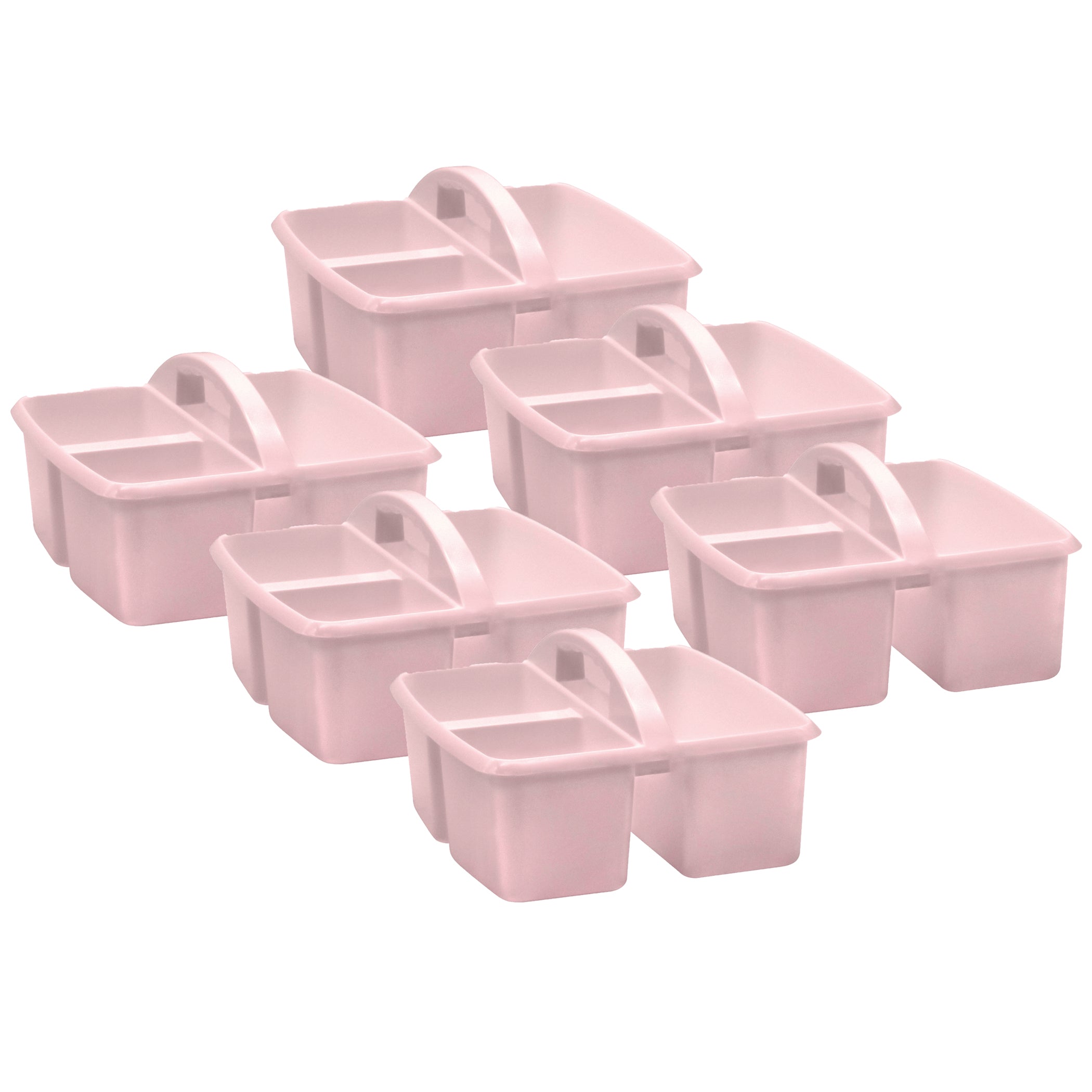 Blush Plastic Storage Caddy, Pack of 6