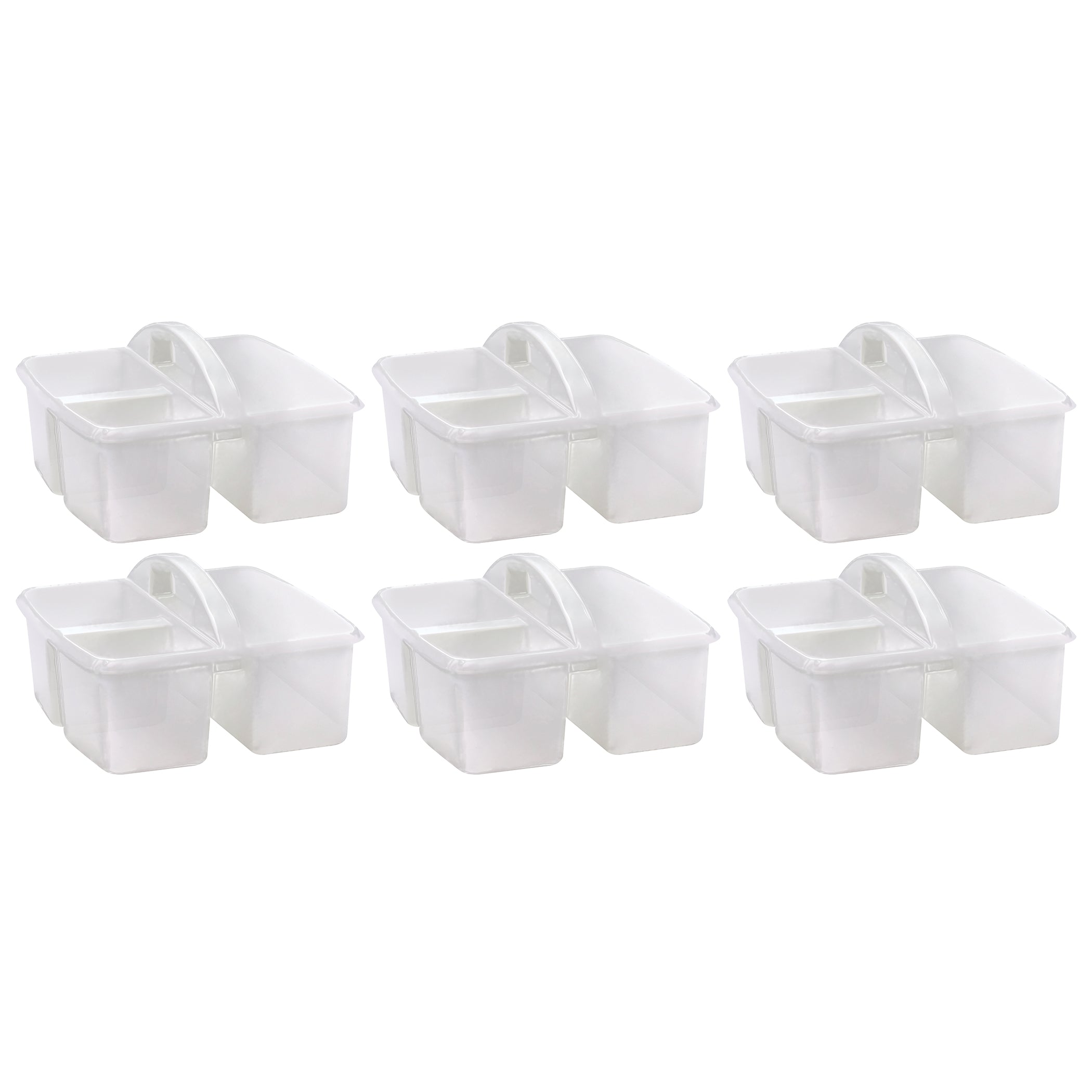 Plastic Storage Caddy, Clear, Pack of 6