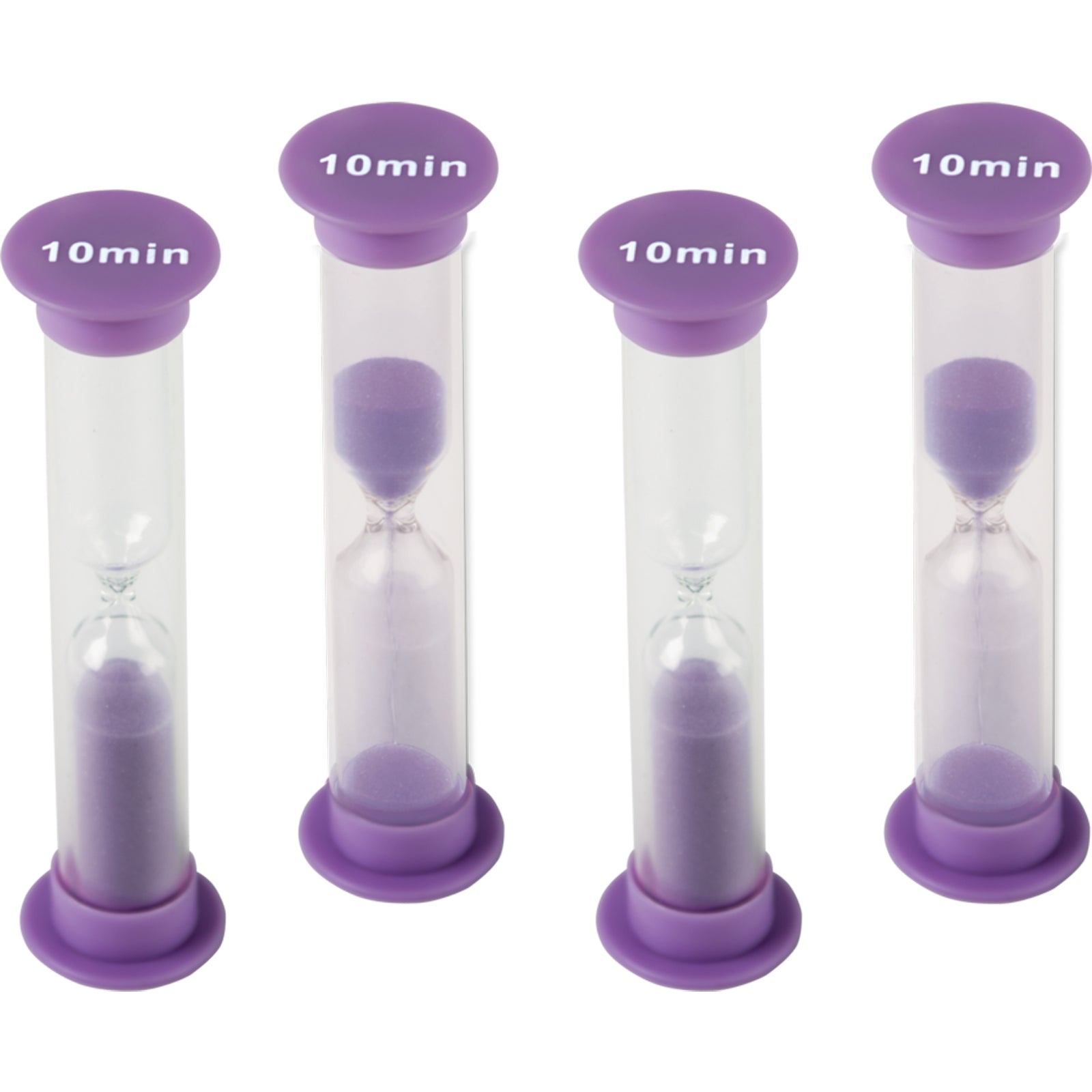 Small Sand Timer, 10 Minute, Purple, 4 Per Pack, 6 Packs