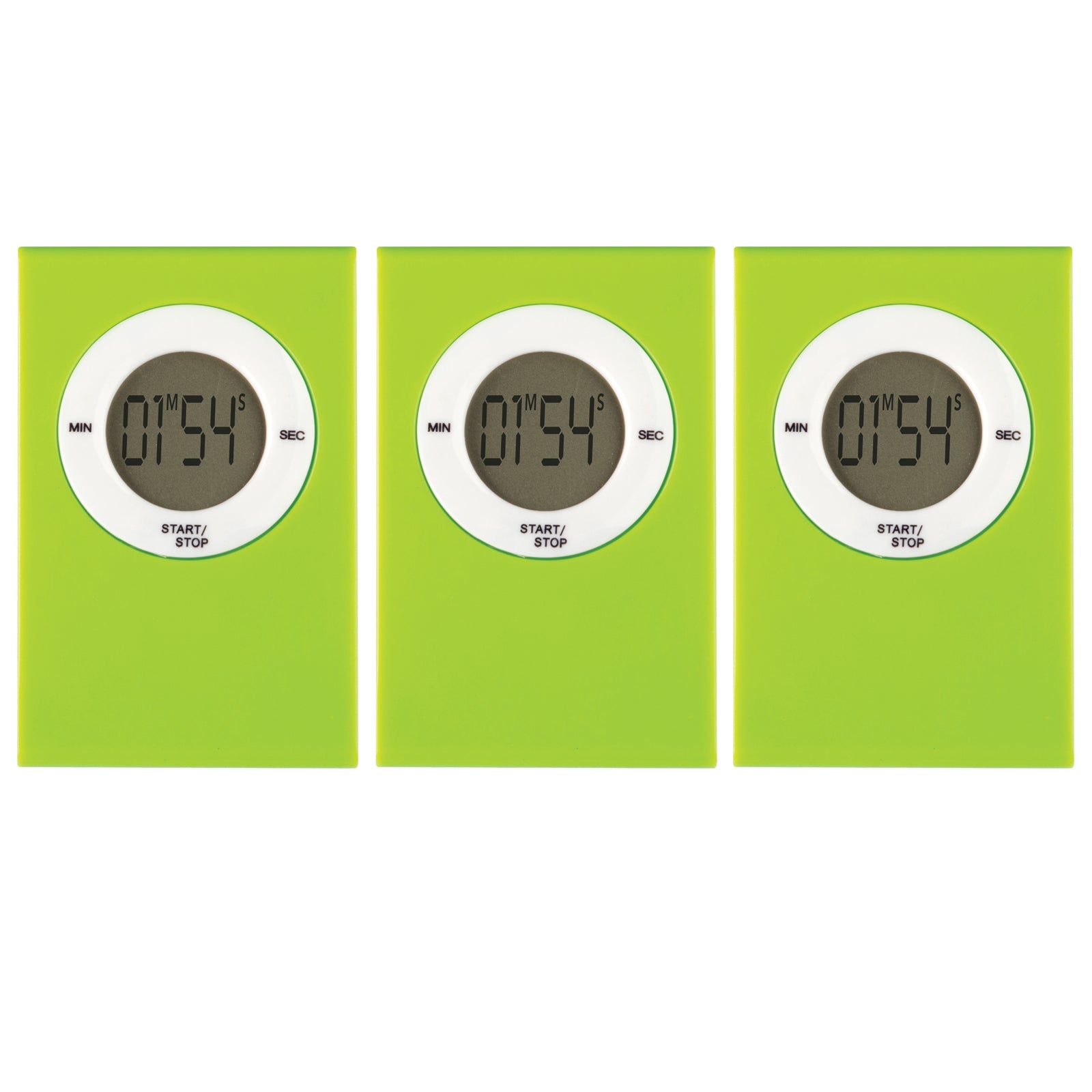 Magnetic Digital Timer, Lime, Pack of 3