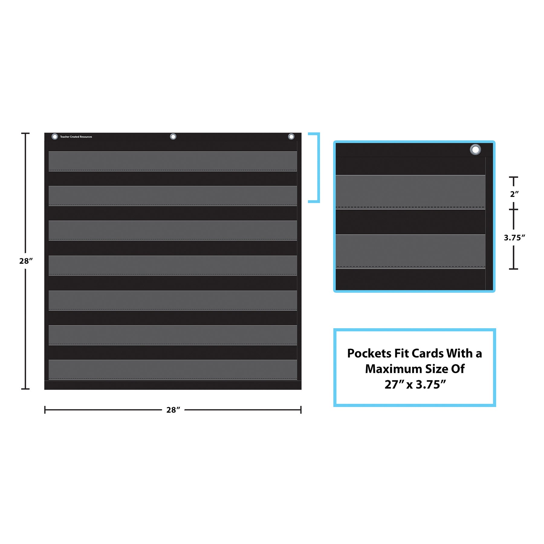 Black 7 Pocket Chart