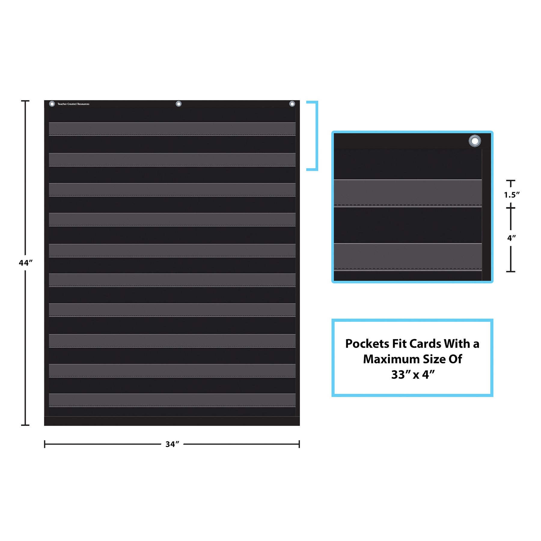 Black 10 Pocket Chart