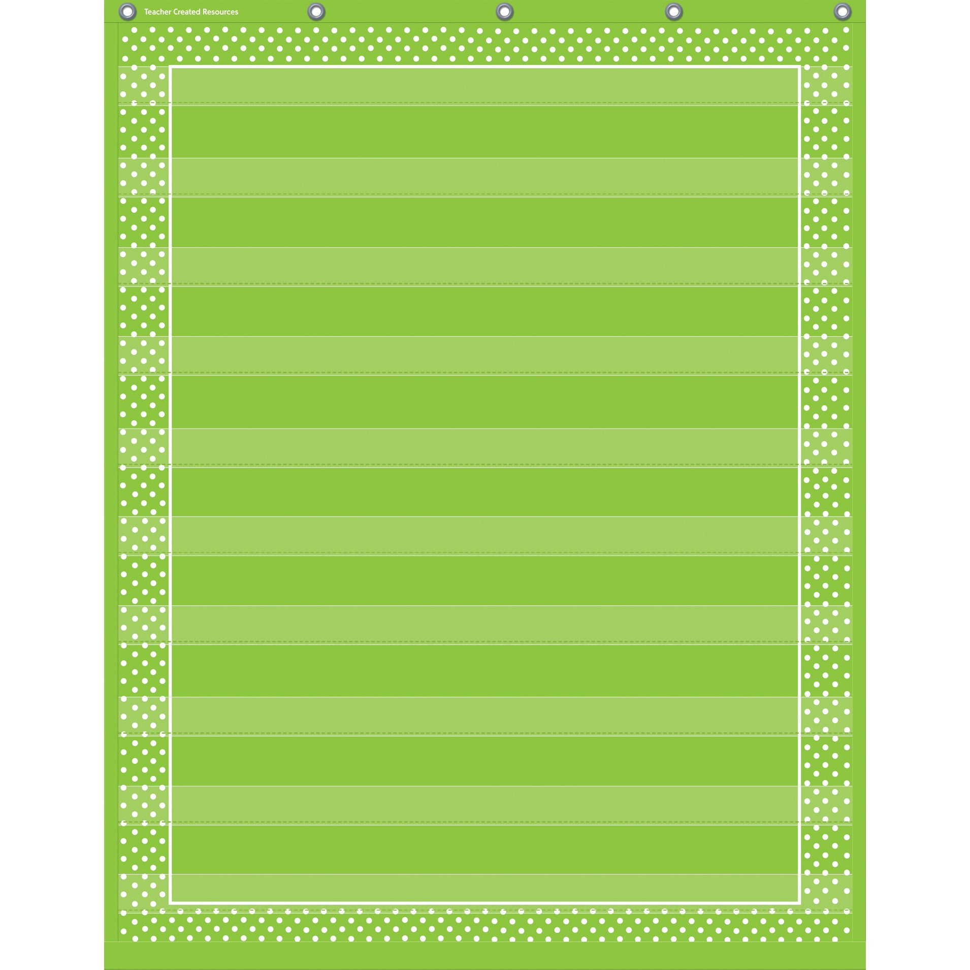 Lime Polka Dots 10 Pocket Chart