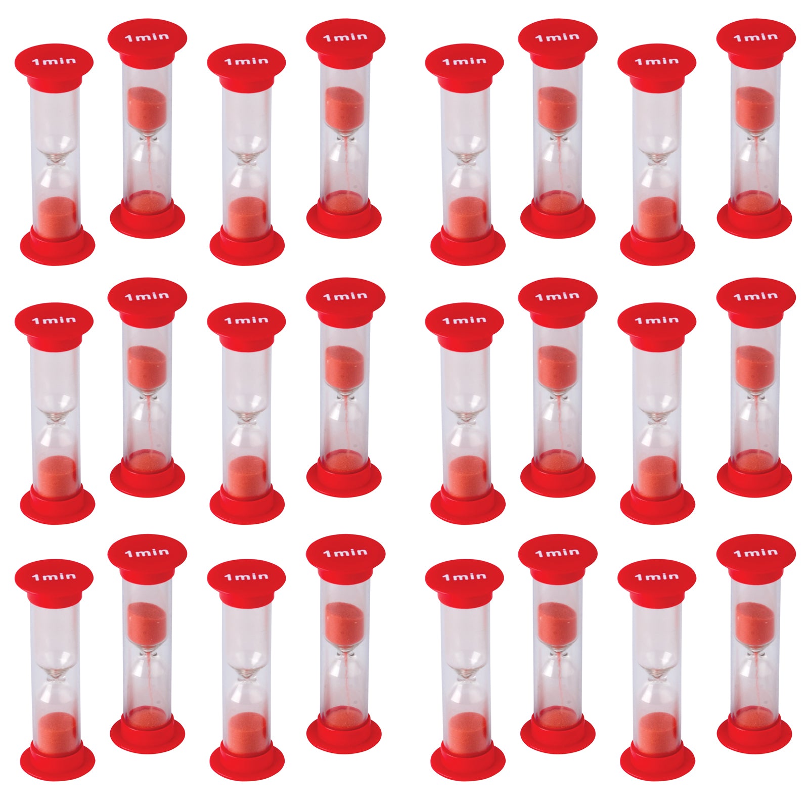 Sand Timer, Mini, 1 Minute, 4 Per Pack, 6 Packs