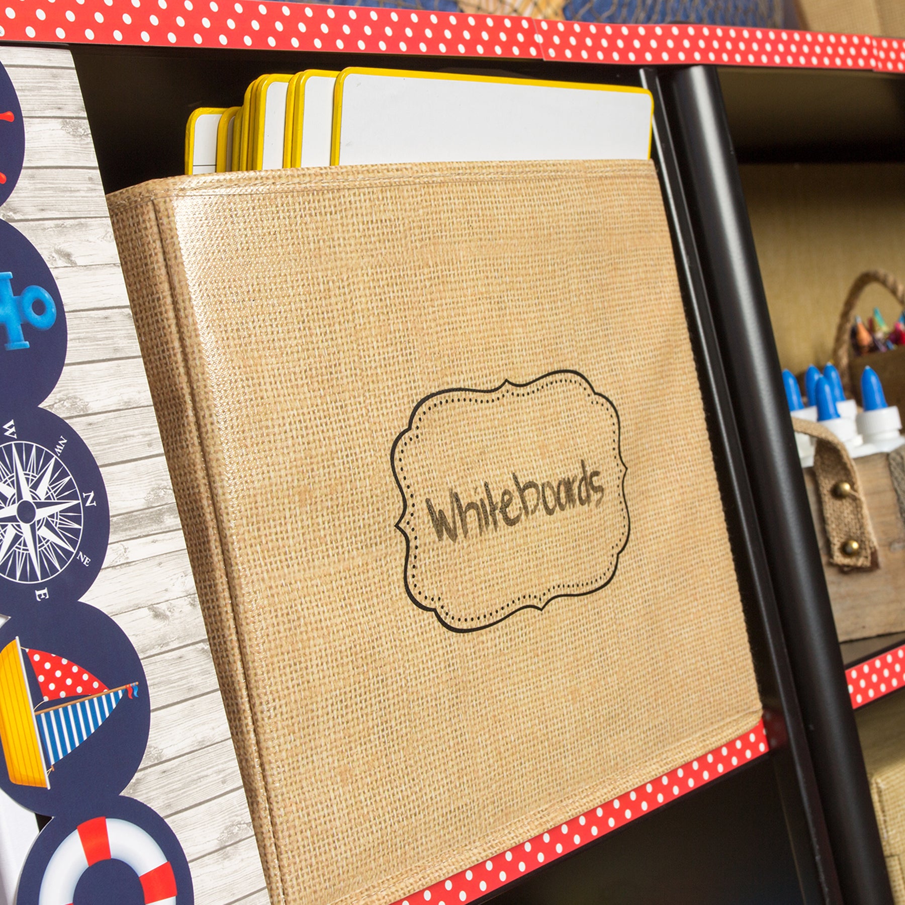 Burlap Design Storage Box with Lid