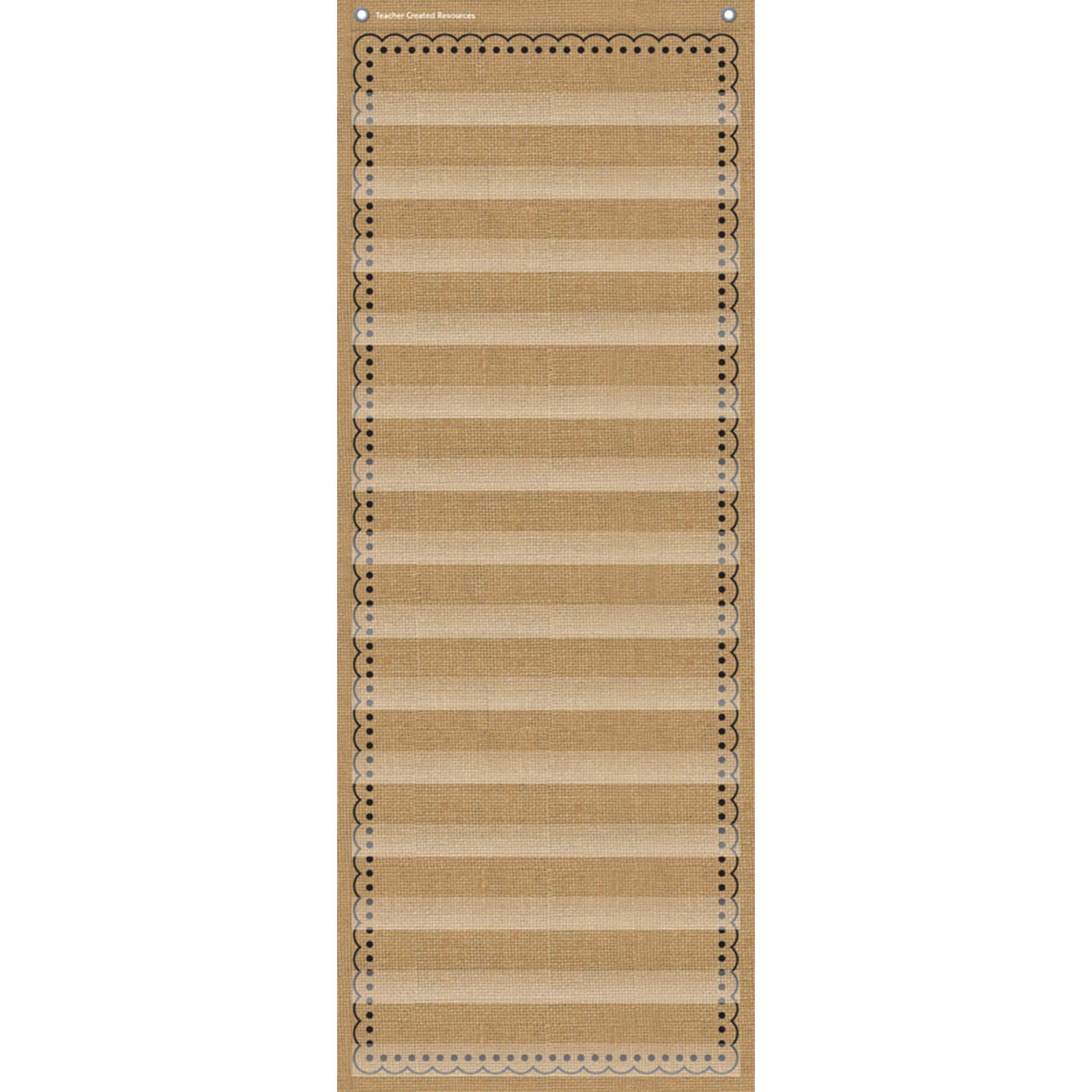 14-Pocket Pocket Chart, Burlap Design, 13" x 34"