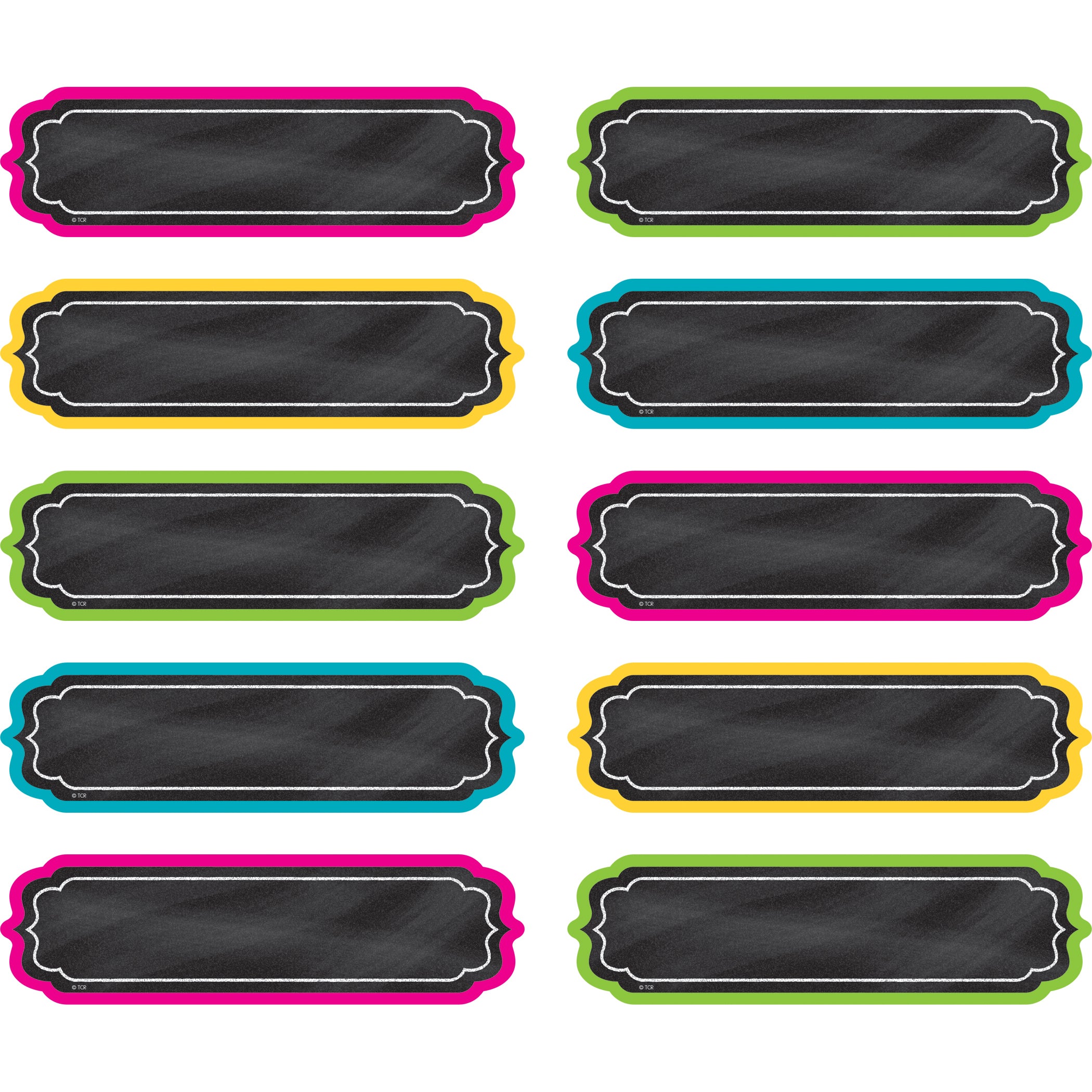 Chalkboard Brights Labels, Non-Adhesive, 30 Per Pack, 3 Packs