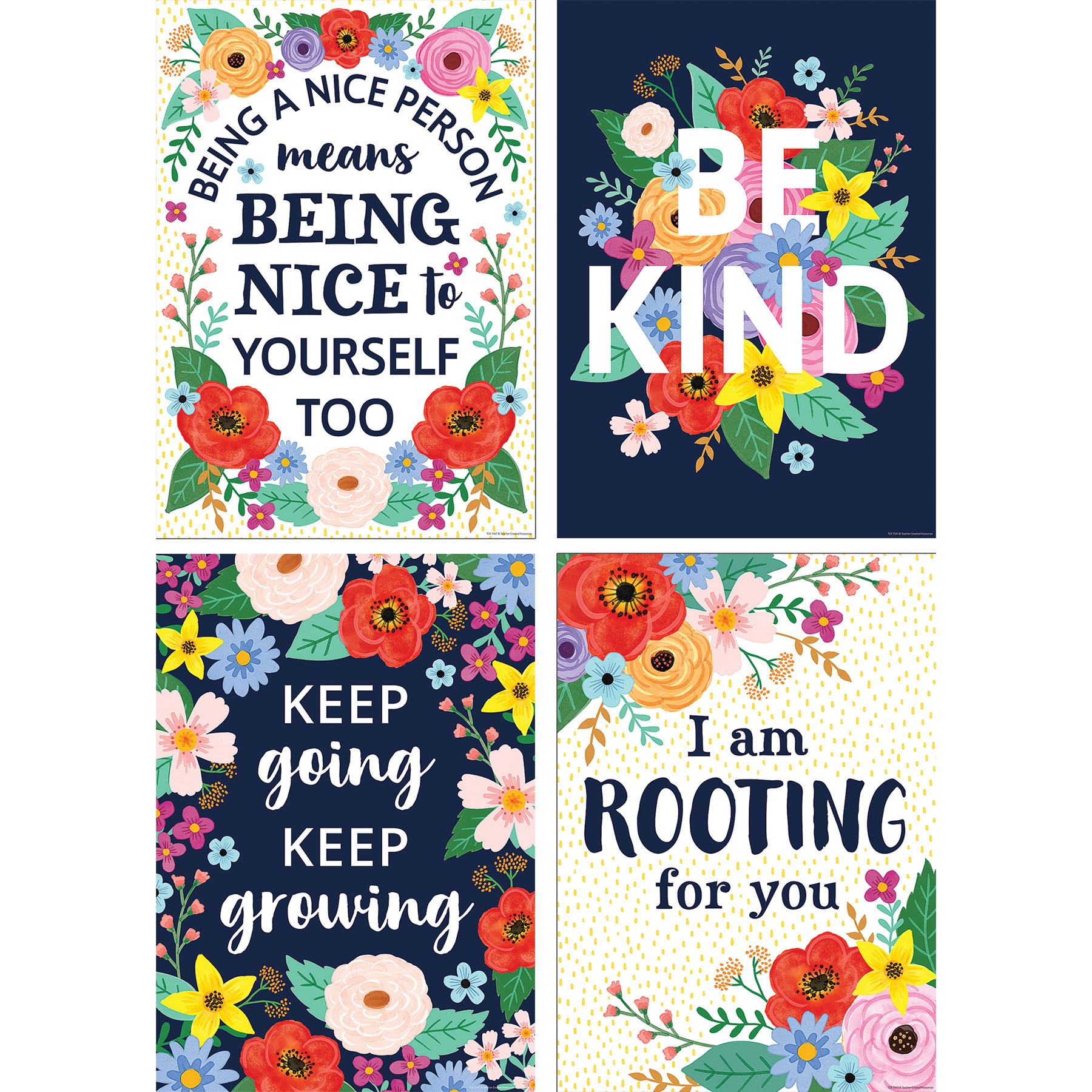 Wildflowers Positive Posters, Set of 4