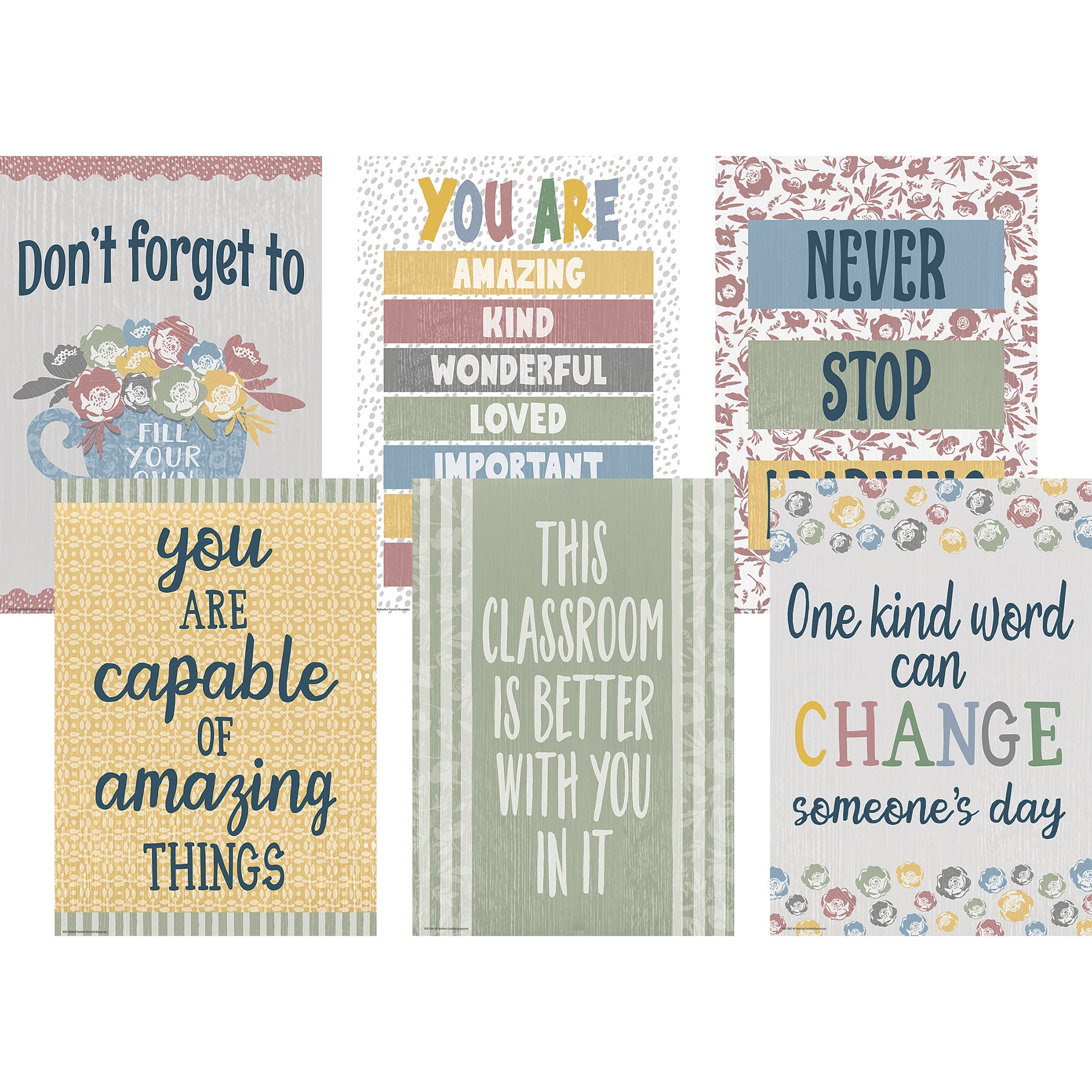 Classroom Cottage Positive Posters, Set of 6