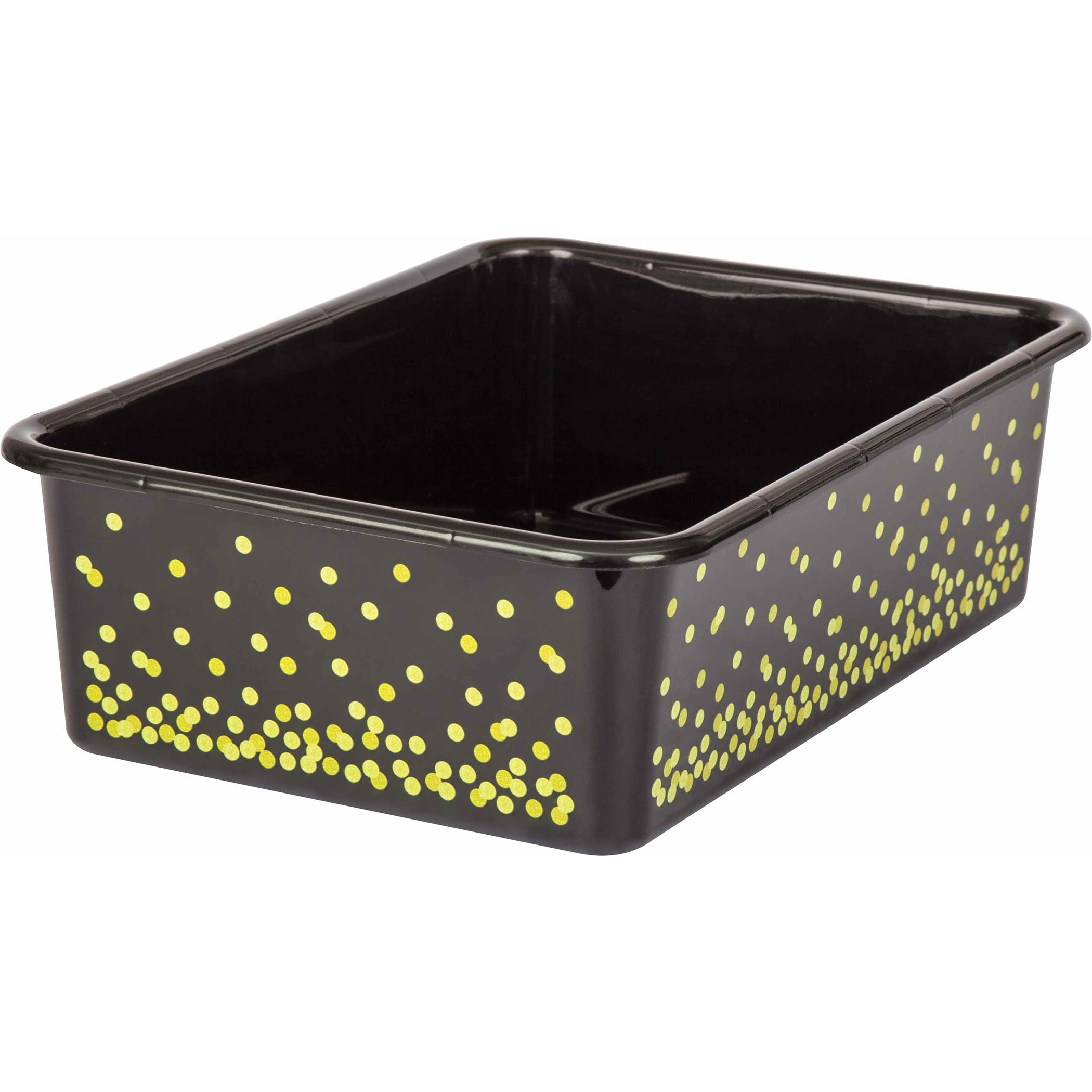 Black Confetti Large Plastic Storage Bin, Pack of 3