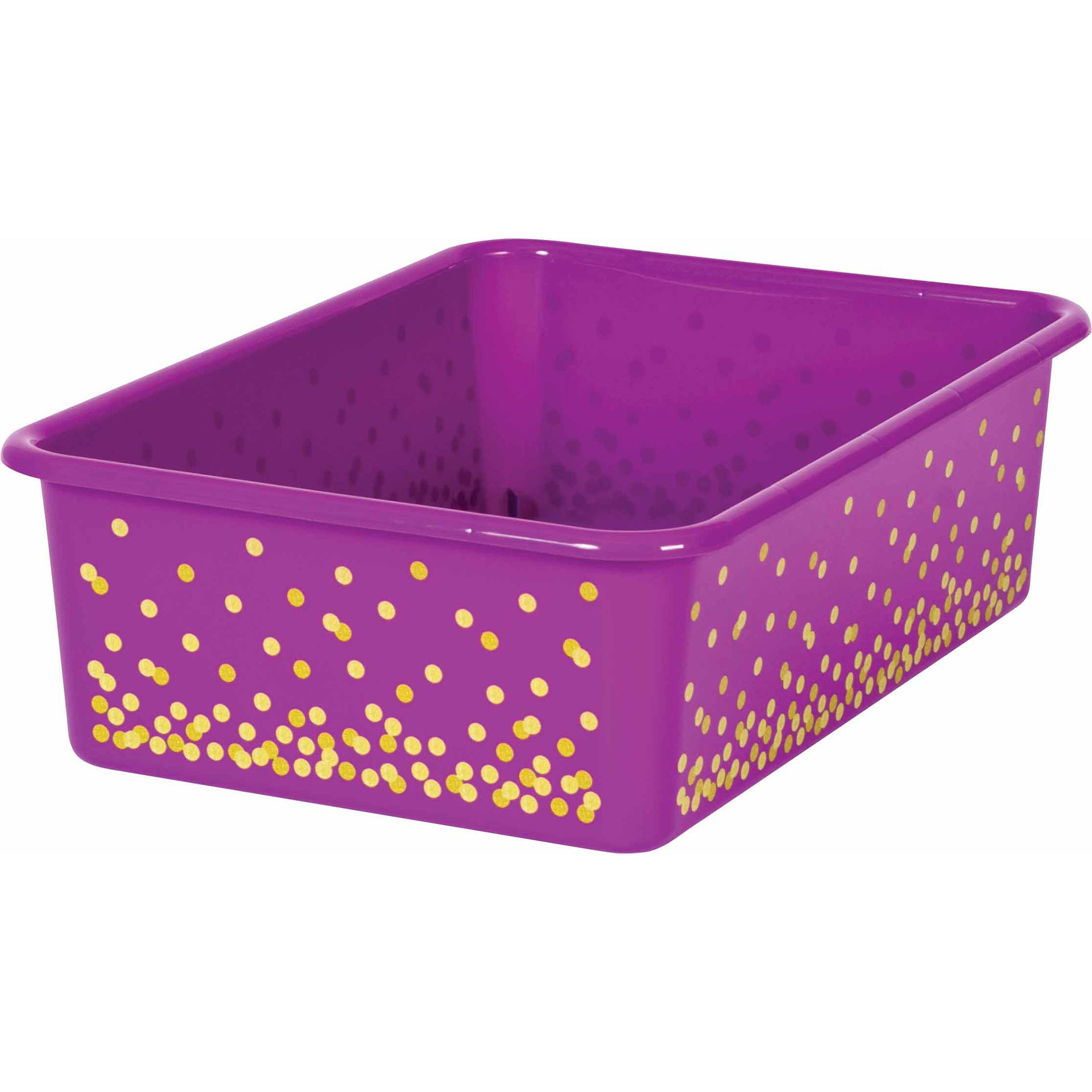 Purple Confetti Large Plastic Storage Bin, Pack of 3