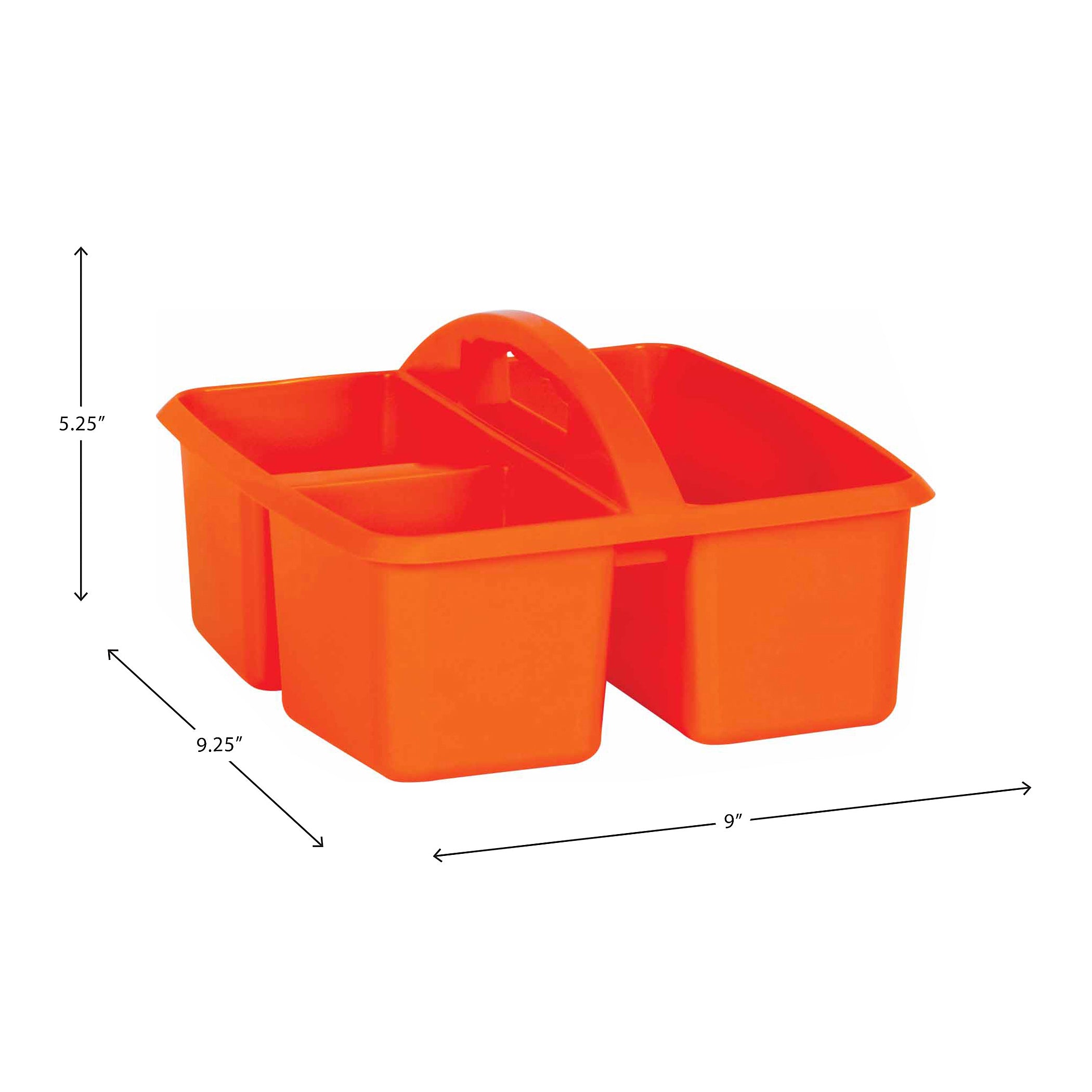 Orange Plastic Storage Caddy, Pack of 6