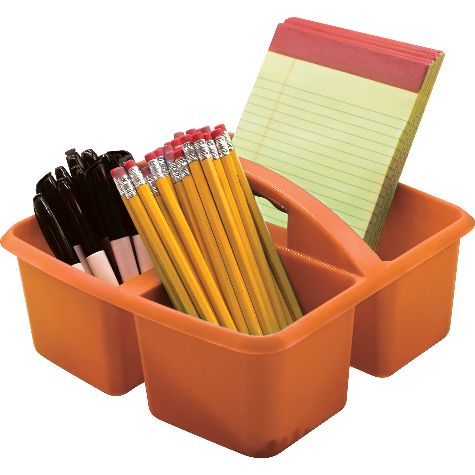 Orange Plastic Storage Caddy, Pack of 6