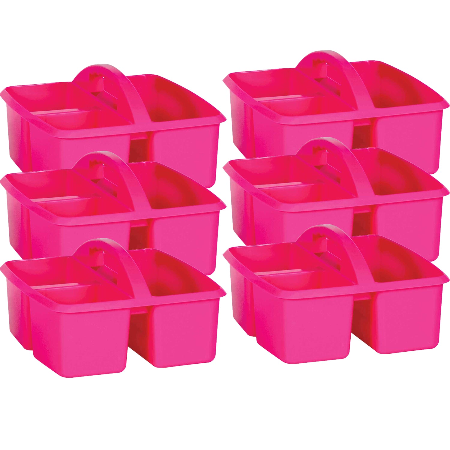 Pink Plastic Storage Caddy, Pack of 6