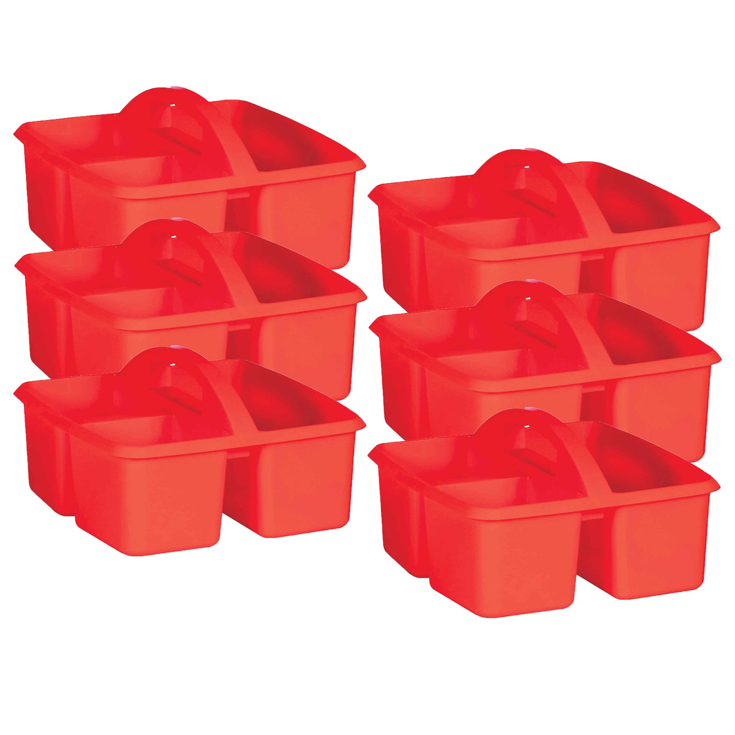 Red Plastic Storage Caddy, Pack of 6