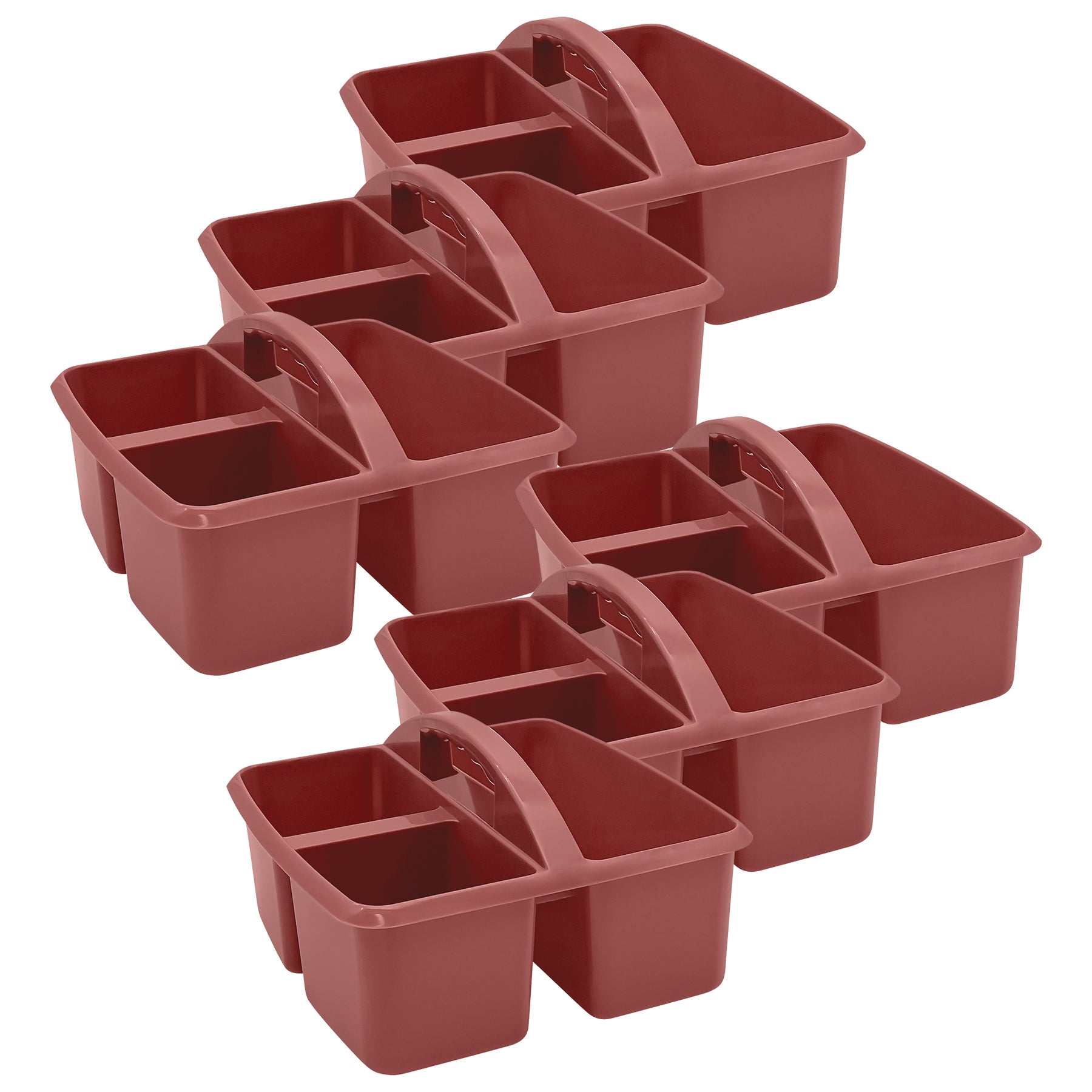 Plastic Storage Caddy, Deep Rose, Pack of 6