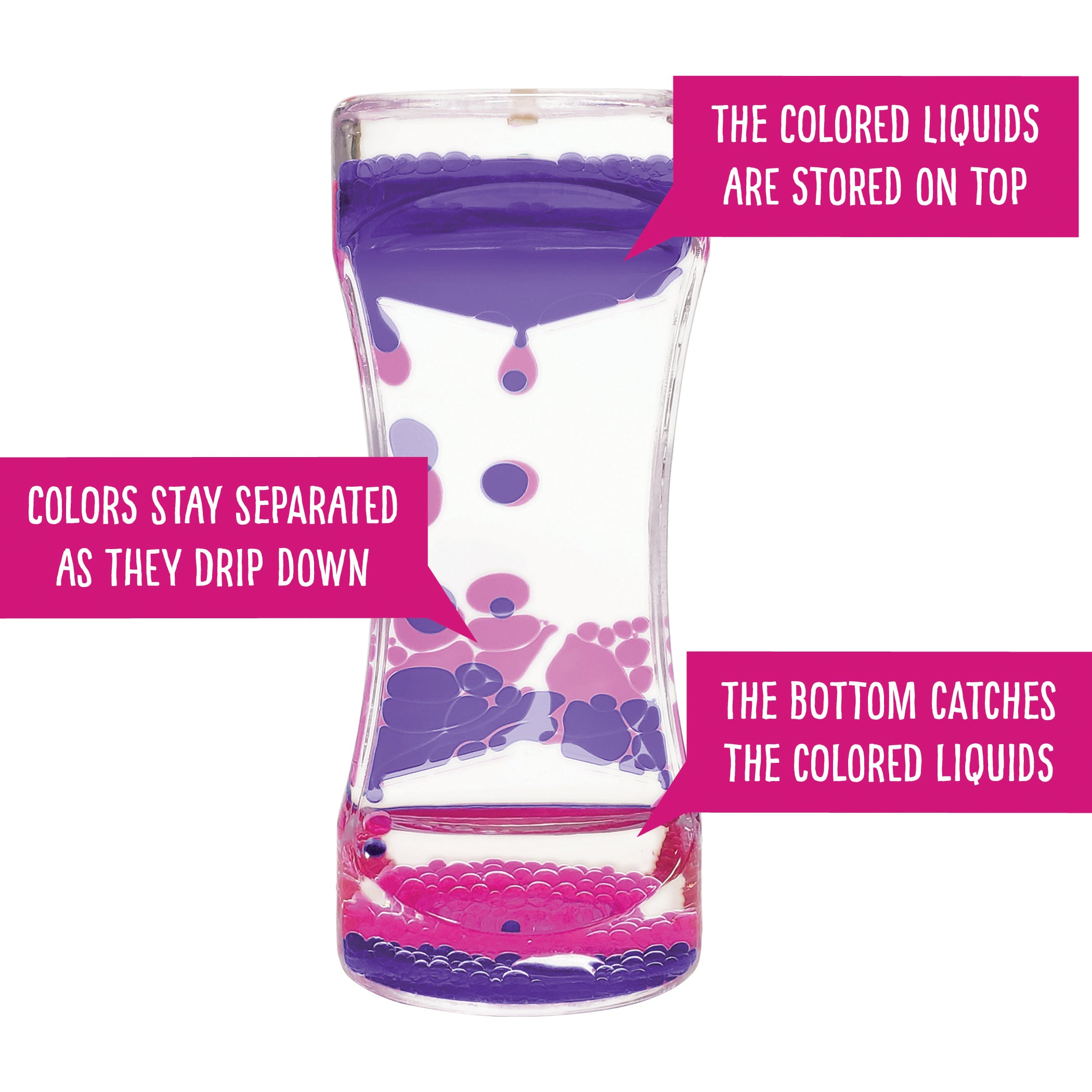 Liquid Motion Bubbler, Purple & Pink, Pack of 6