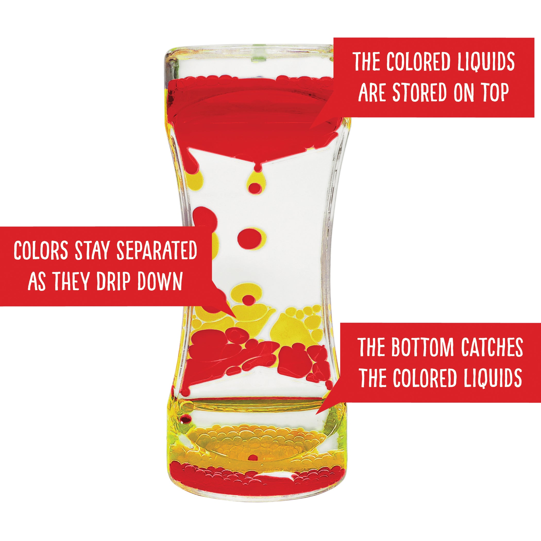 Liquid Motion Bubbler, Red & Yellow, Pack of 6