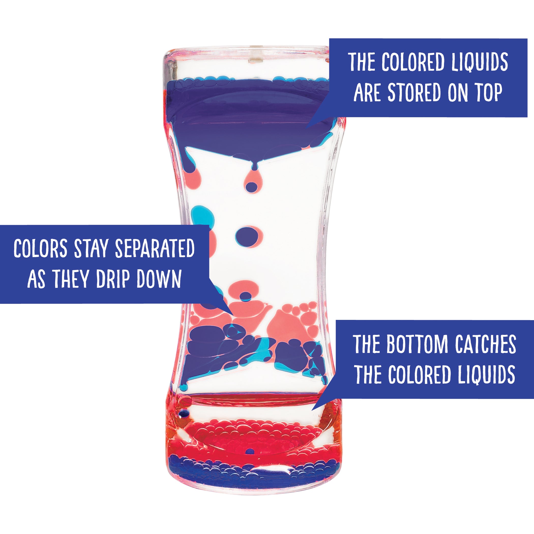 Red & Blue Liquid Motion Bubbler, Pack of 6