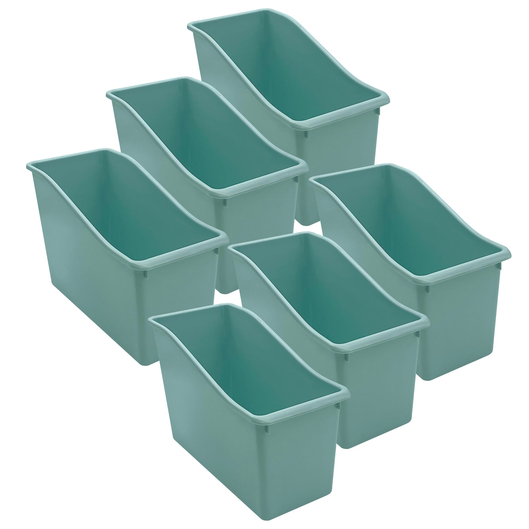 Plastic Book Bin, Calming Blue, Pack of 6