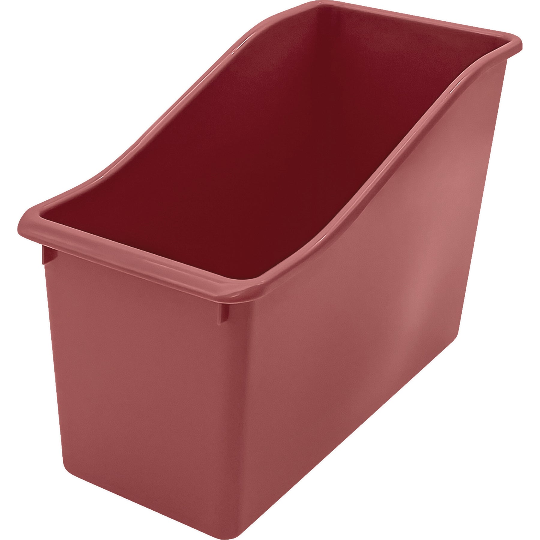 Plastic Book Bin, Deep Rose, Pack of 6