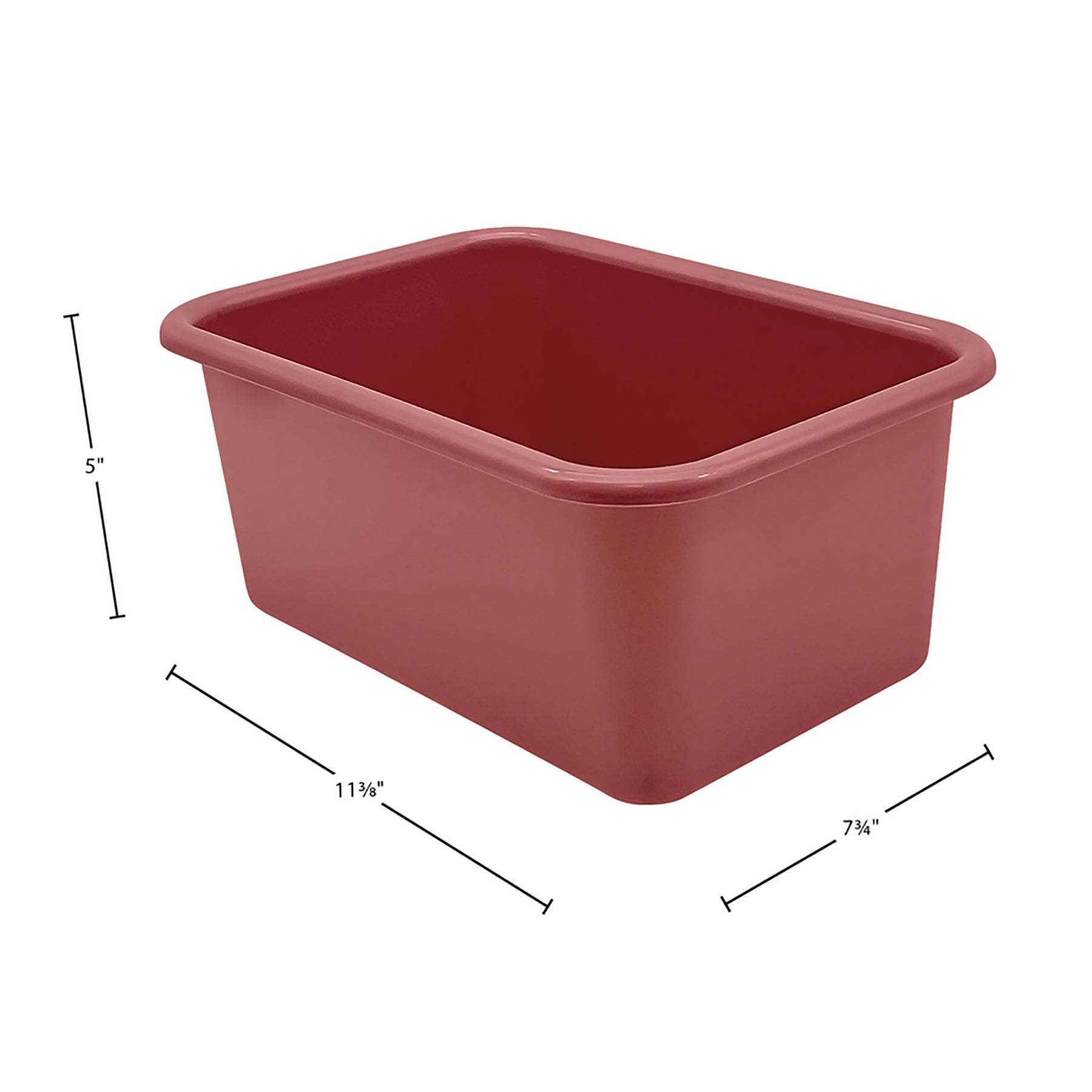 Small Plastic Storage Bin, Deep Rose, Pack of 6