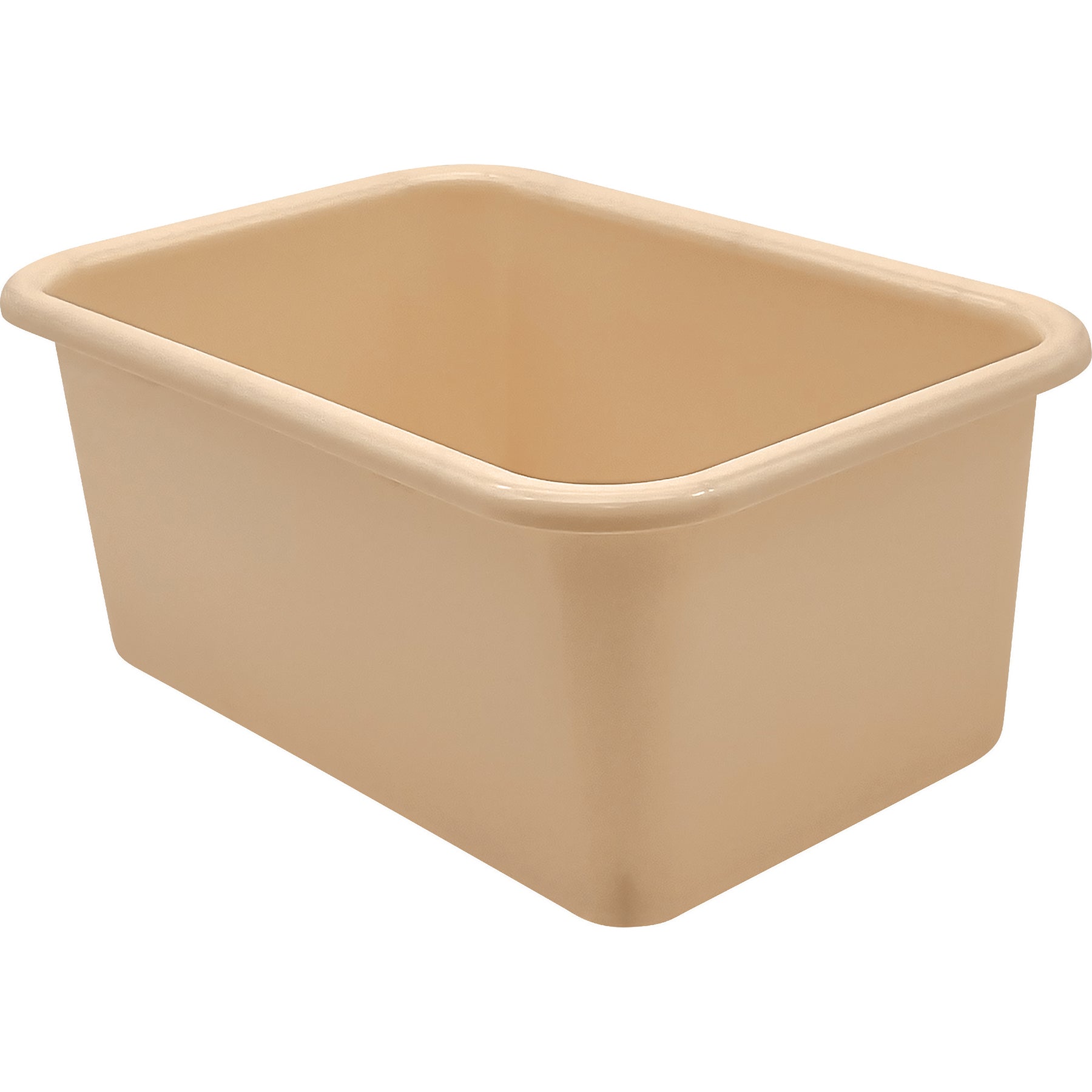 Small Plastic Storage Bin, Light Brown, Pack of 6